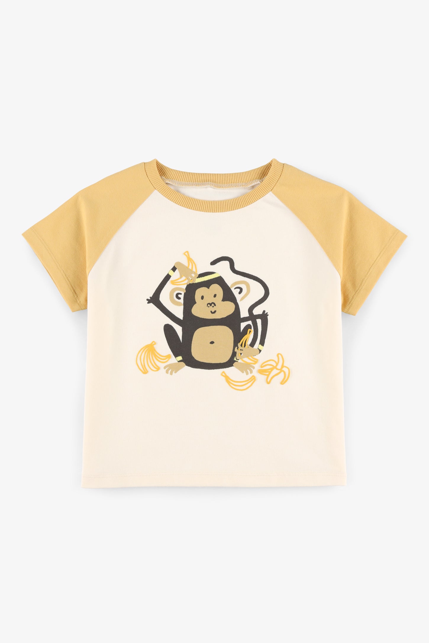 T-shirt col rond en coton, 2T-3T - Bébé garçon && JAUNE