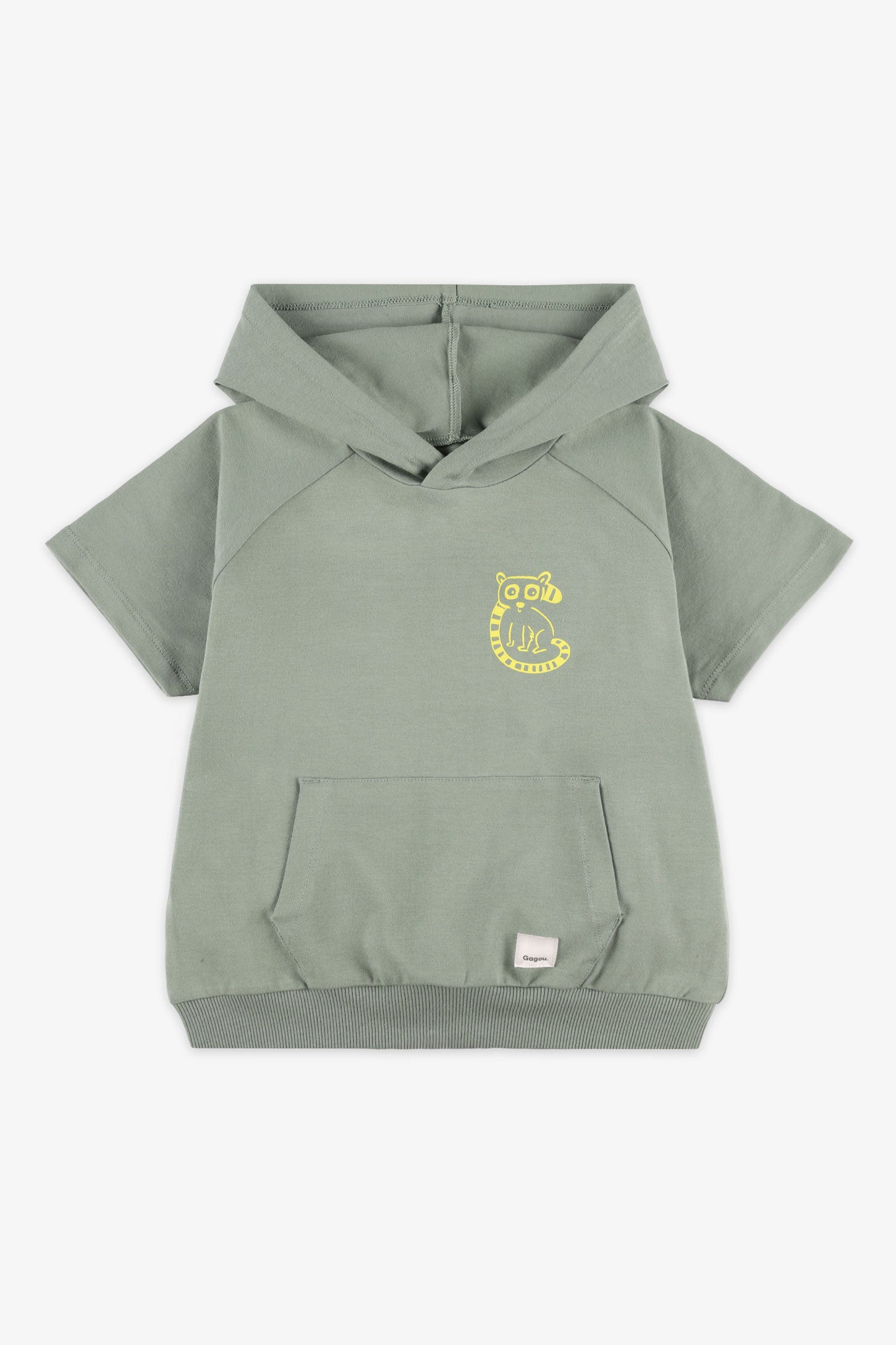 T-shirt à capuchon coton ouaté - Bébé garçon && KAKI