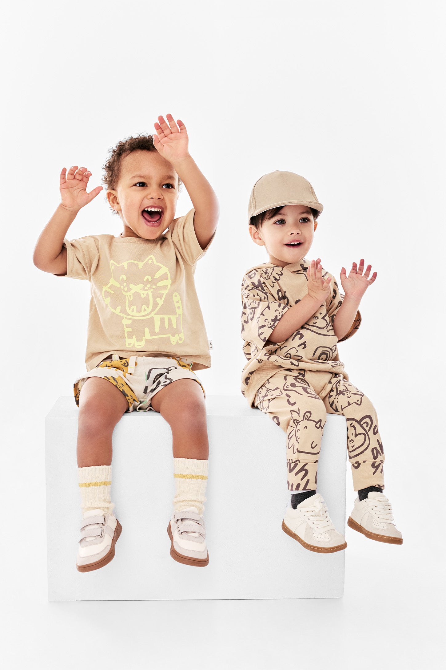 Pantalon évolutif coton - Bébé garçon && BEIGE/MULTI