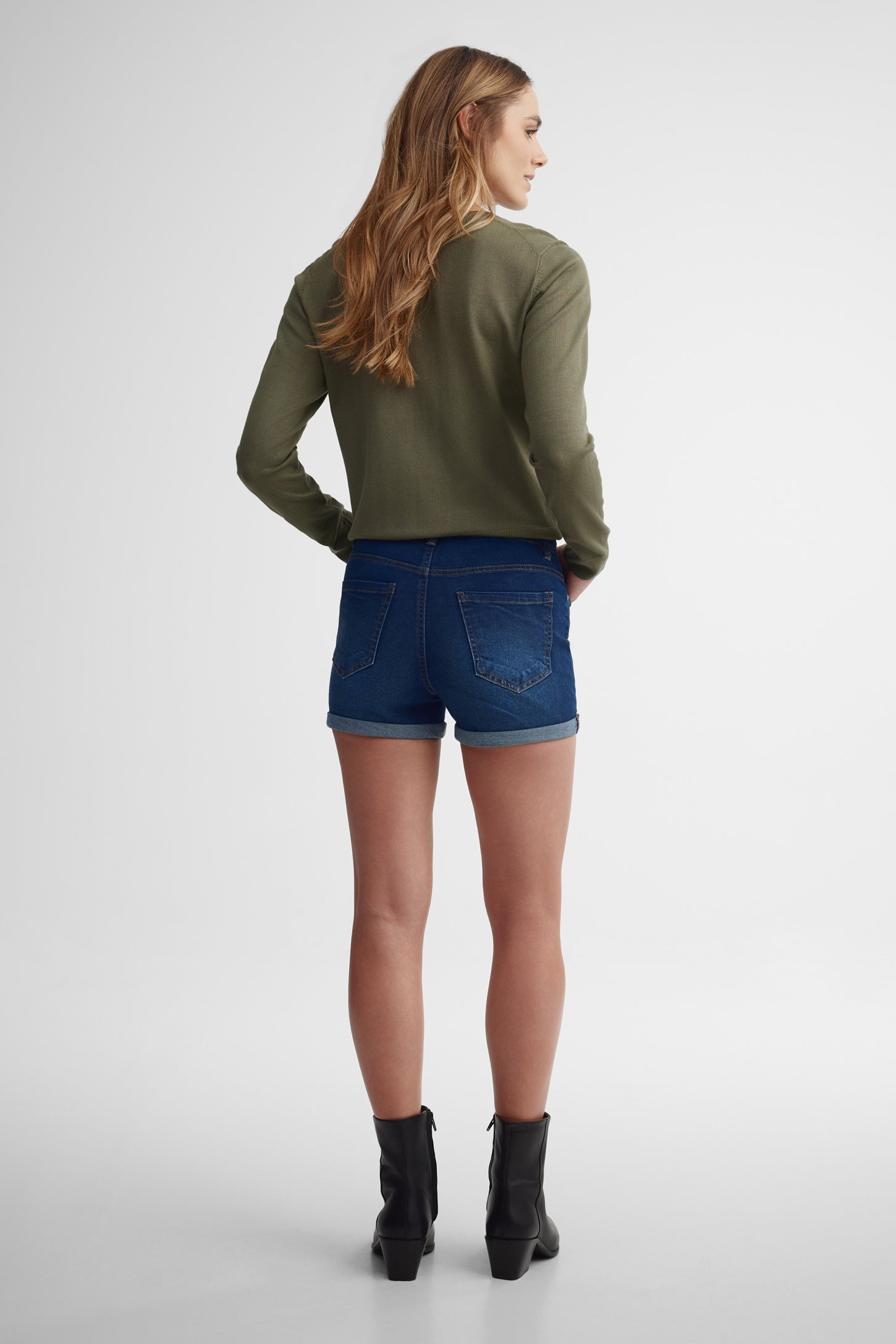 Short en jeans - Femme && DENIM FONCE