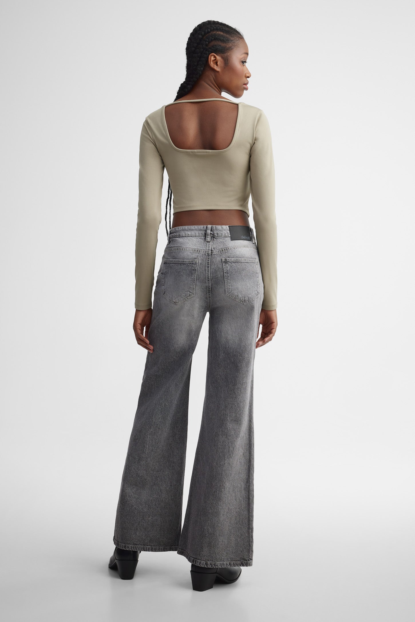 Chandail col carré coupe ajustée - Femme && KAKI