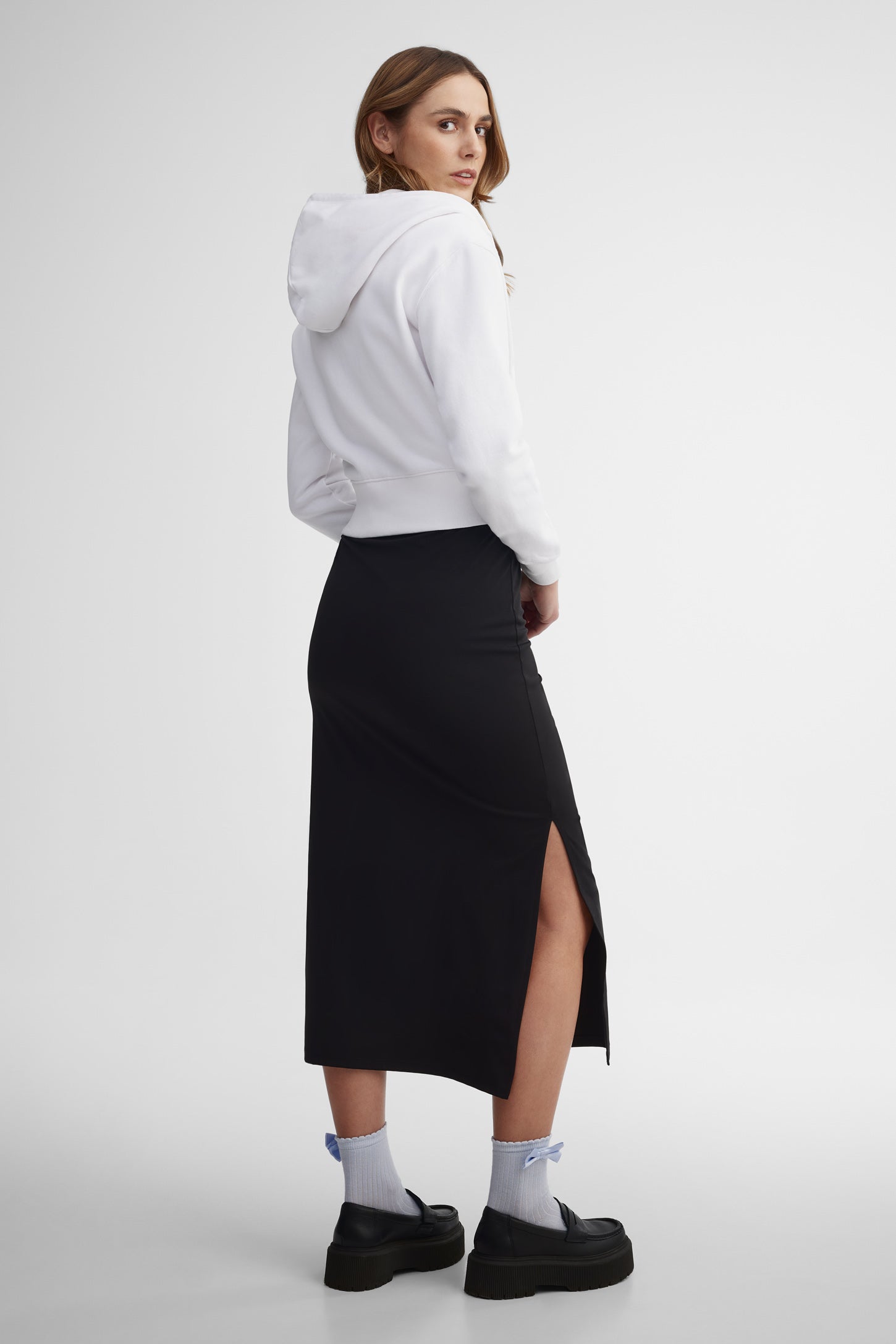 Veste à capuchon écourtée coton ouaté - Femme && BLANC