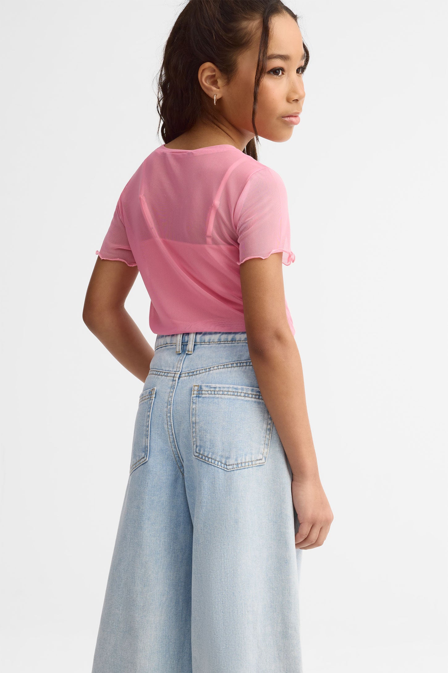 Jeans jambe large - Ado fille && BLEU PALE