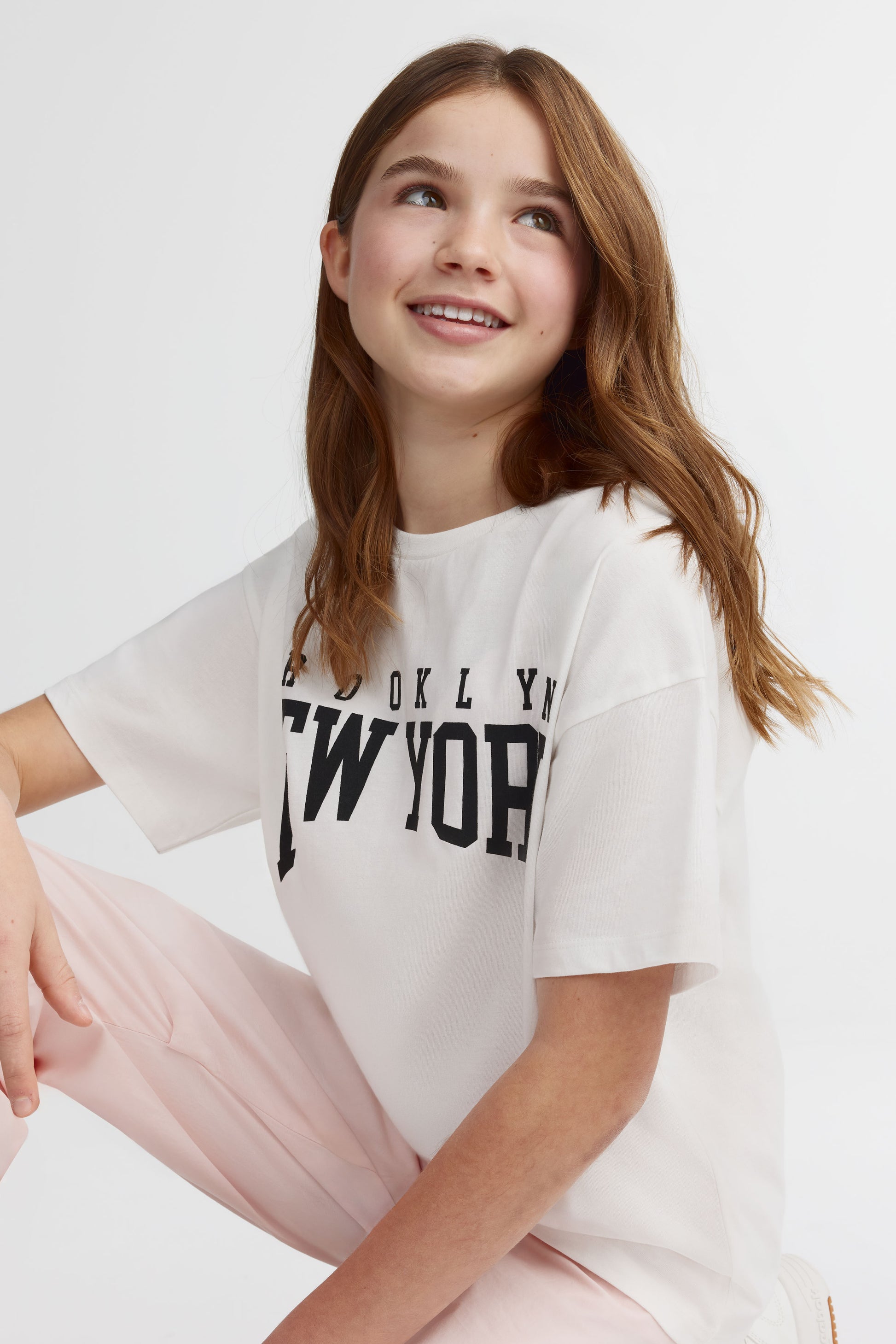 T-shirt surdimensionné en coton, 2/25$ - Ado fille && BLANC