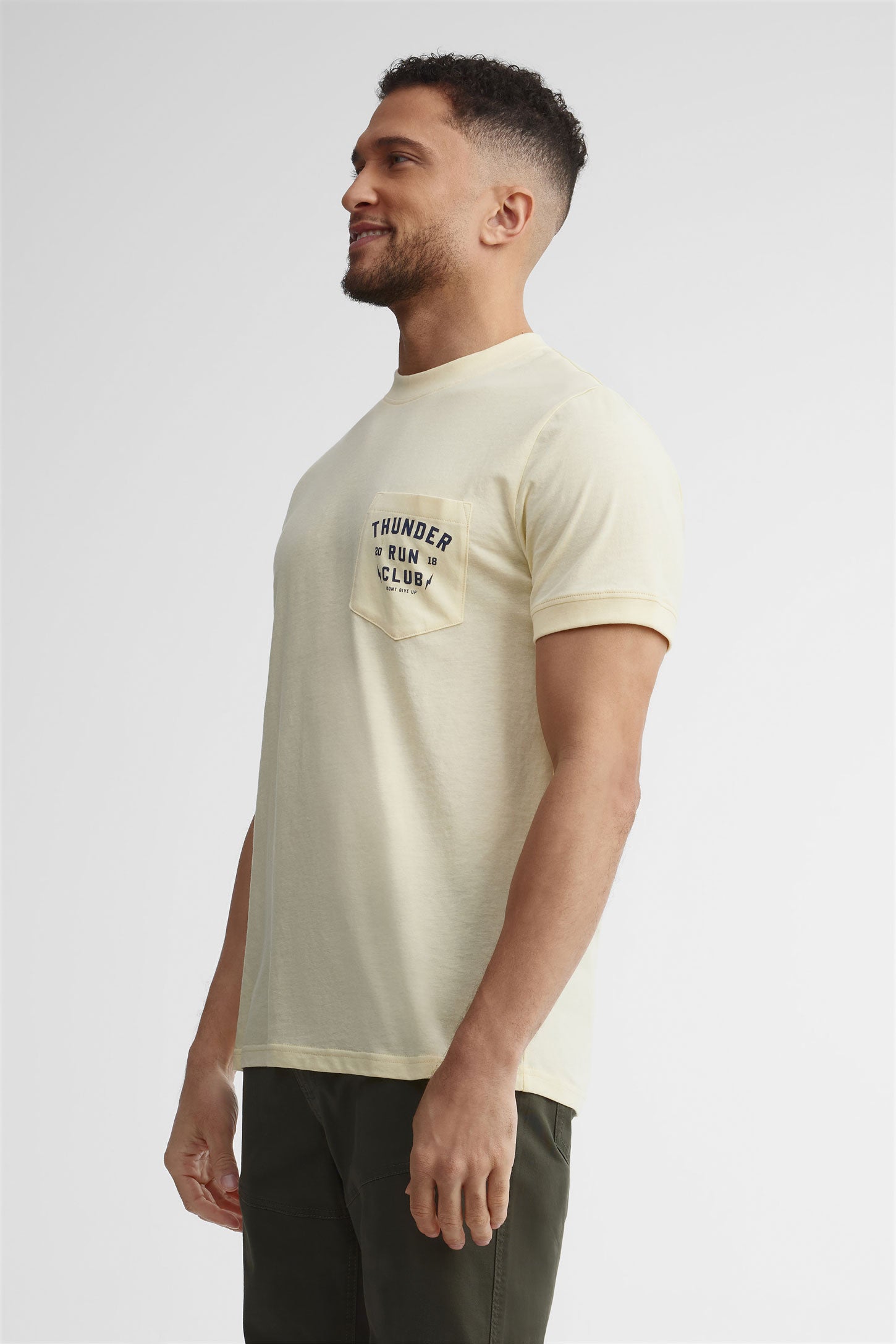 T-shirt col rond coton, 2/30$ - Homme && JAUNE PALE