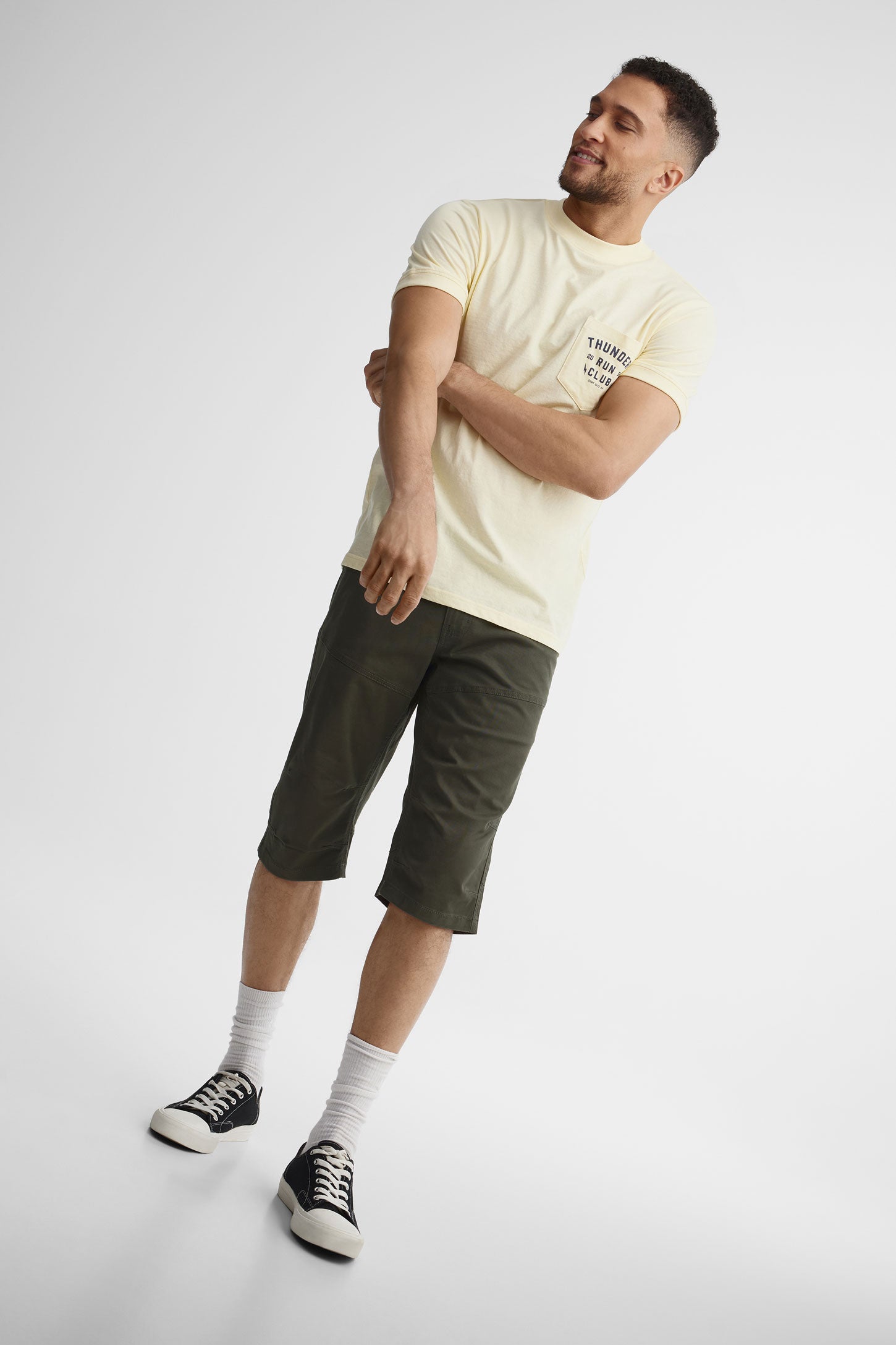 T-shirt col rond coton, 2/30$ - Homme && JAUNE PALE