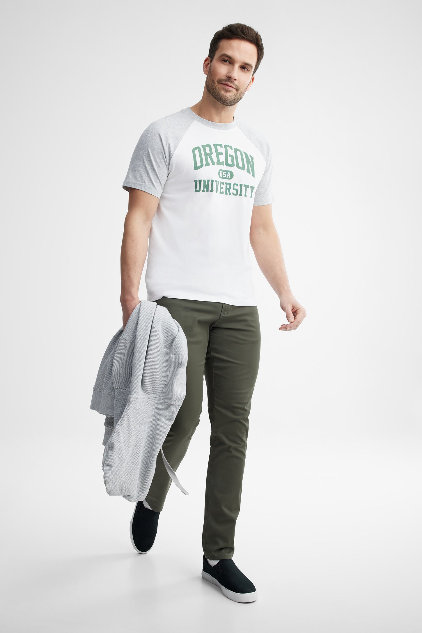 T-shirt col rond coton, 2/30$ - Homme && BLANC MULTI