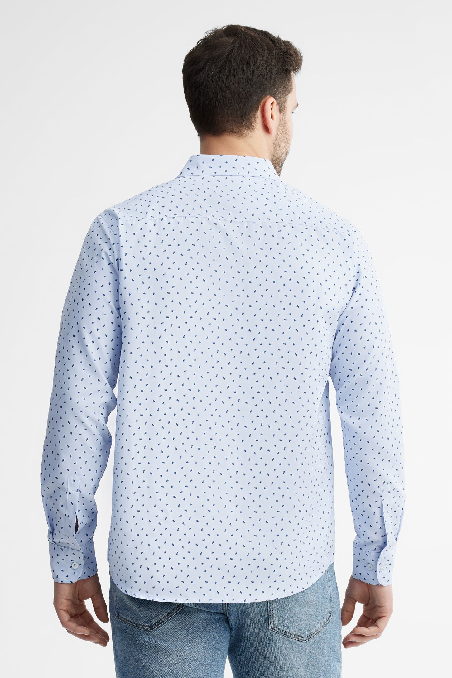 Chemise coupe régulière imprimée - Homme && BLEU MULTI