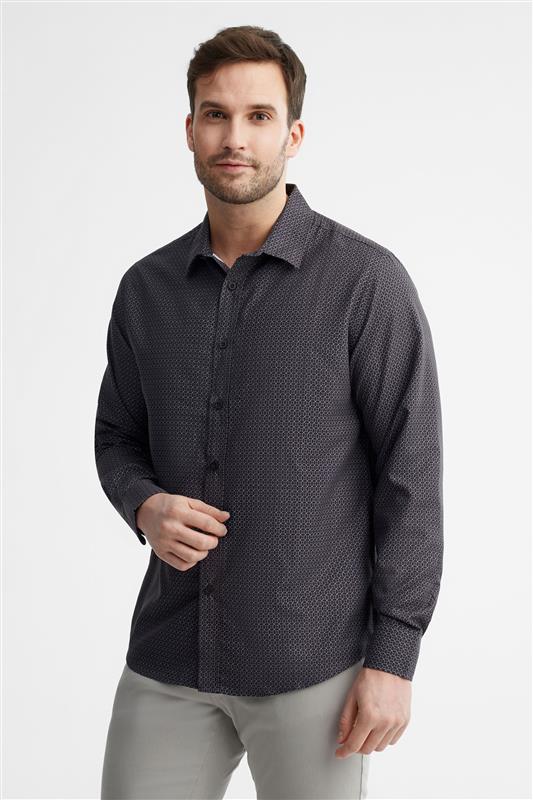Chemise coupe régulière imprimée - Homme && NOIR/MULTI