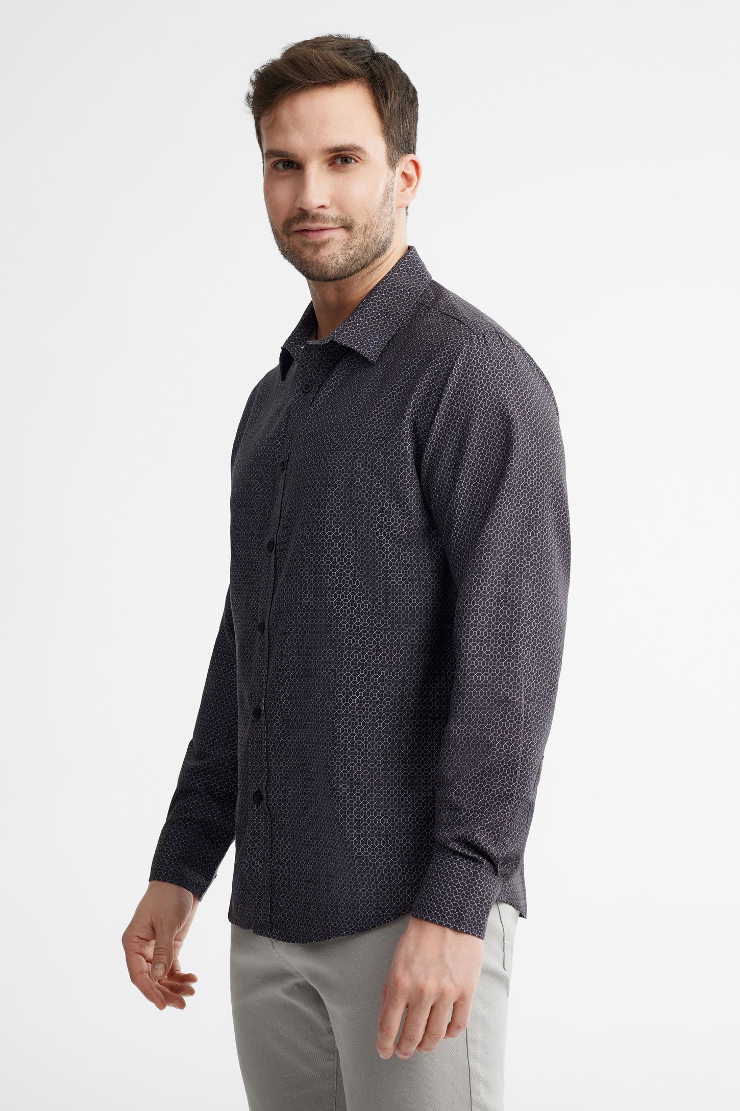 Chemise coupe régulière imprimée - Homme && NOIR/MULTI