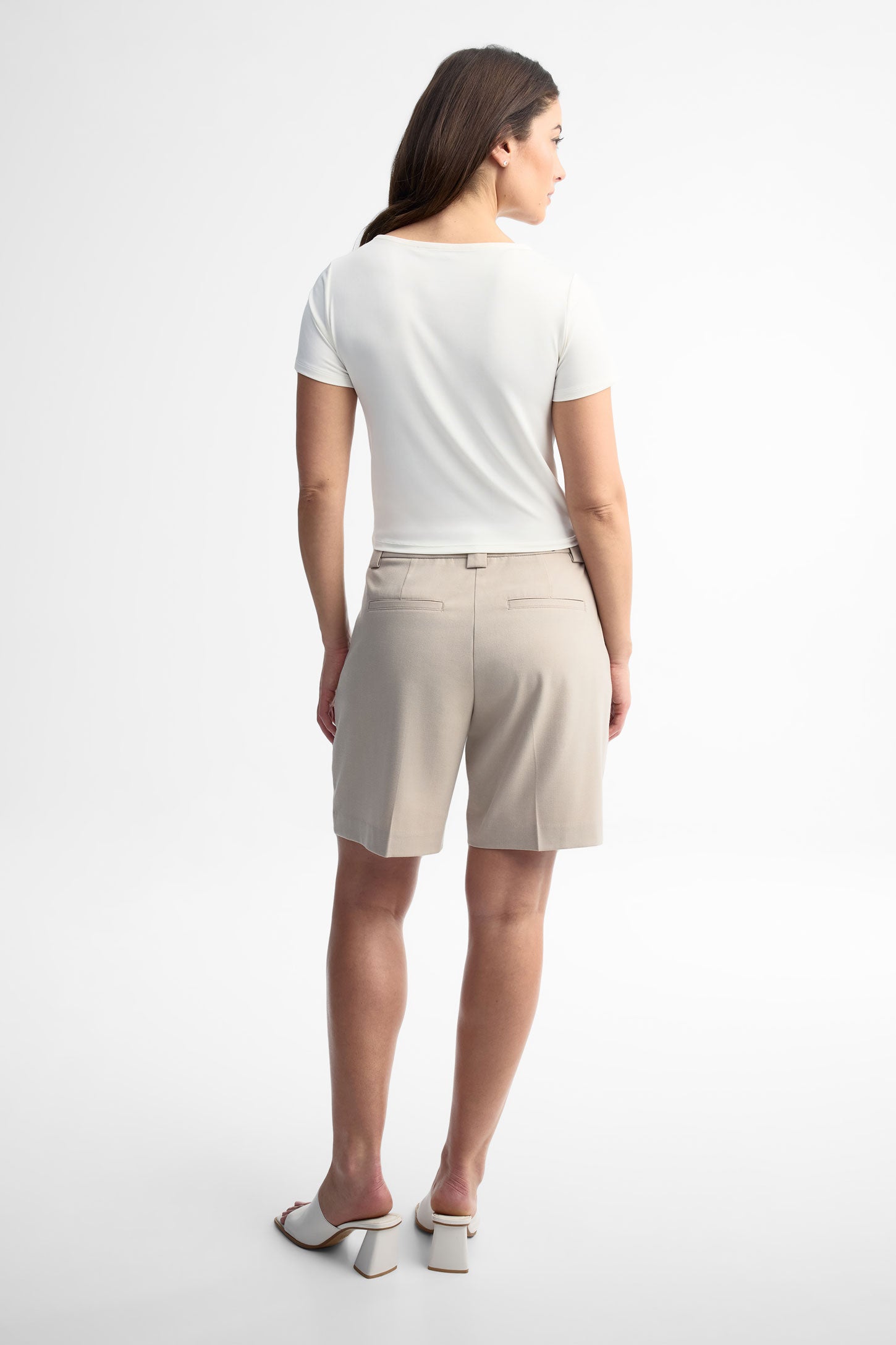 T-shirt col bateau ajusté - Femme && BLANC