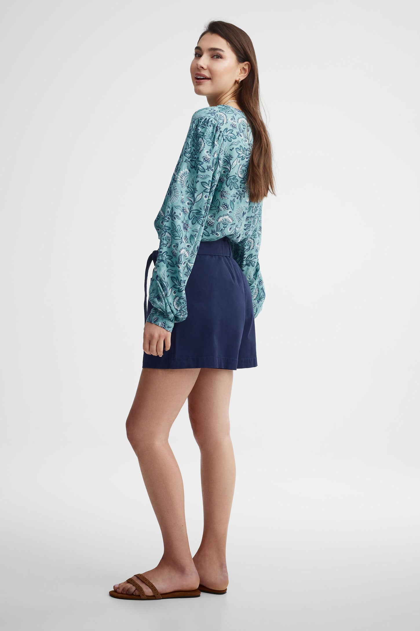 Chemisier crêpe imprimé paisley - Femme && TURQUOISE/MULTI
