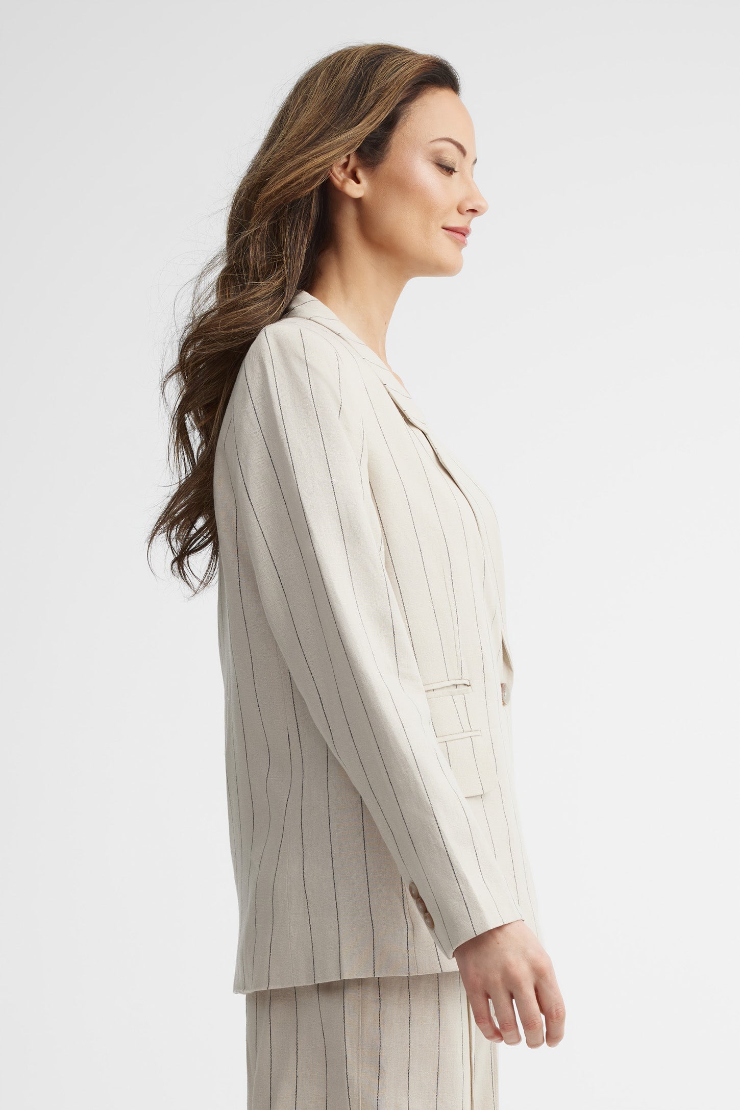 Veston doublé boutonnage croisé - Femme && BEIGE/MULTI