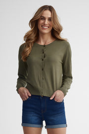 Cardigan semi-ajusté - Femme && KAKI