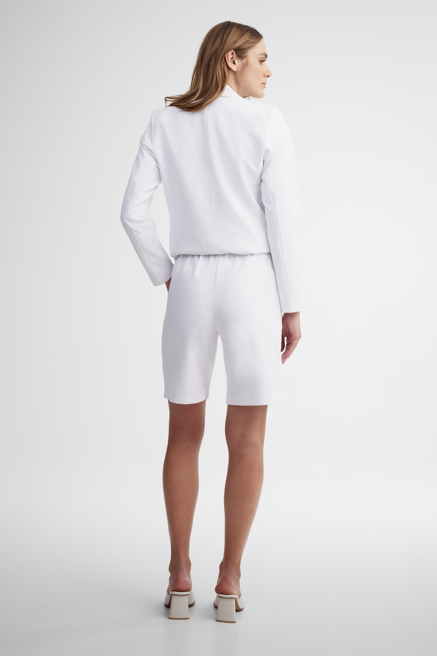 Bermuda taille élastique - Femme && BLANC