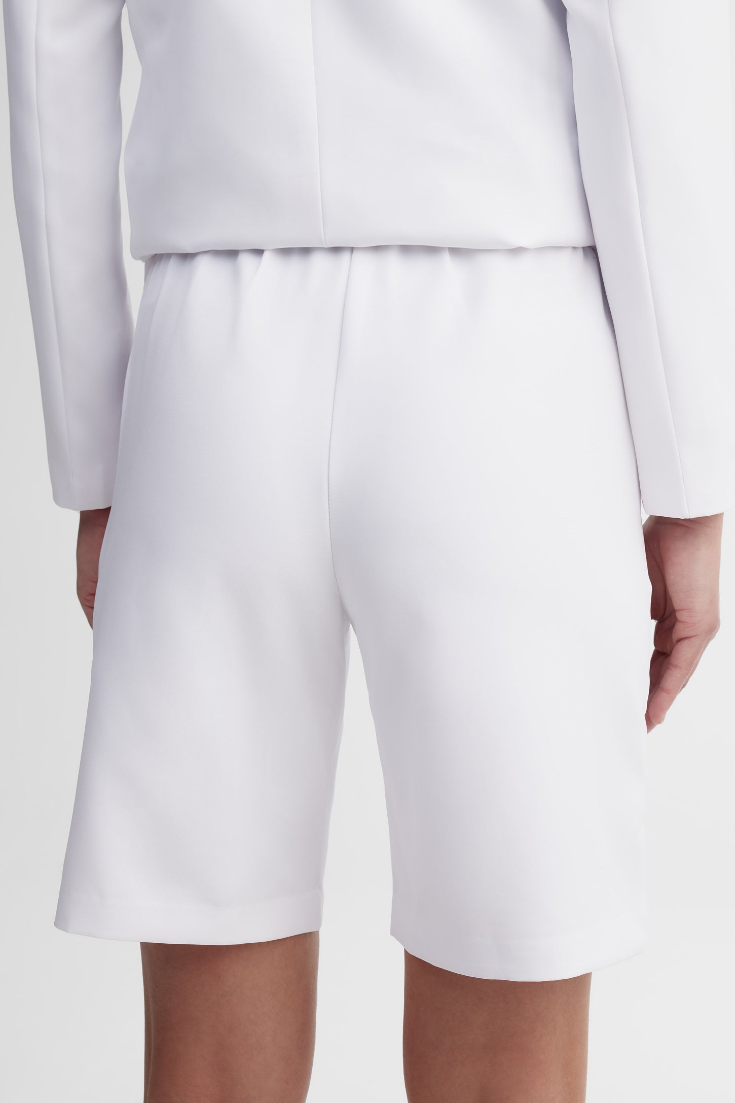 Bermuda taille élastique - Femme && BLANC