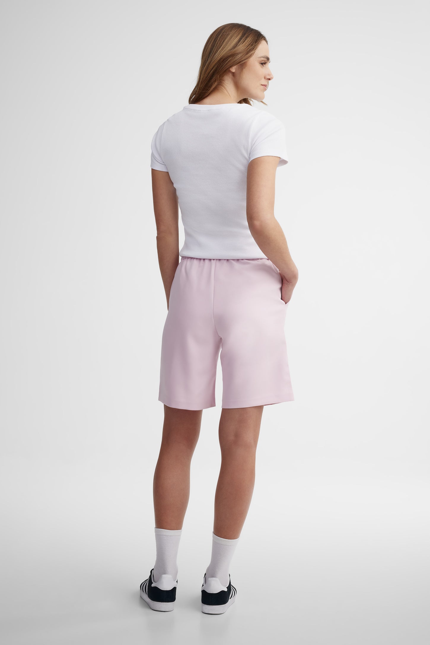 Bermuda taille élastique - Femme && ROSE