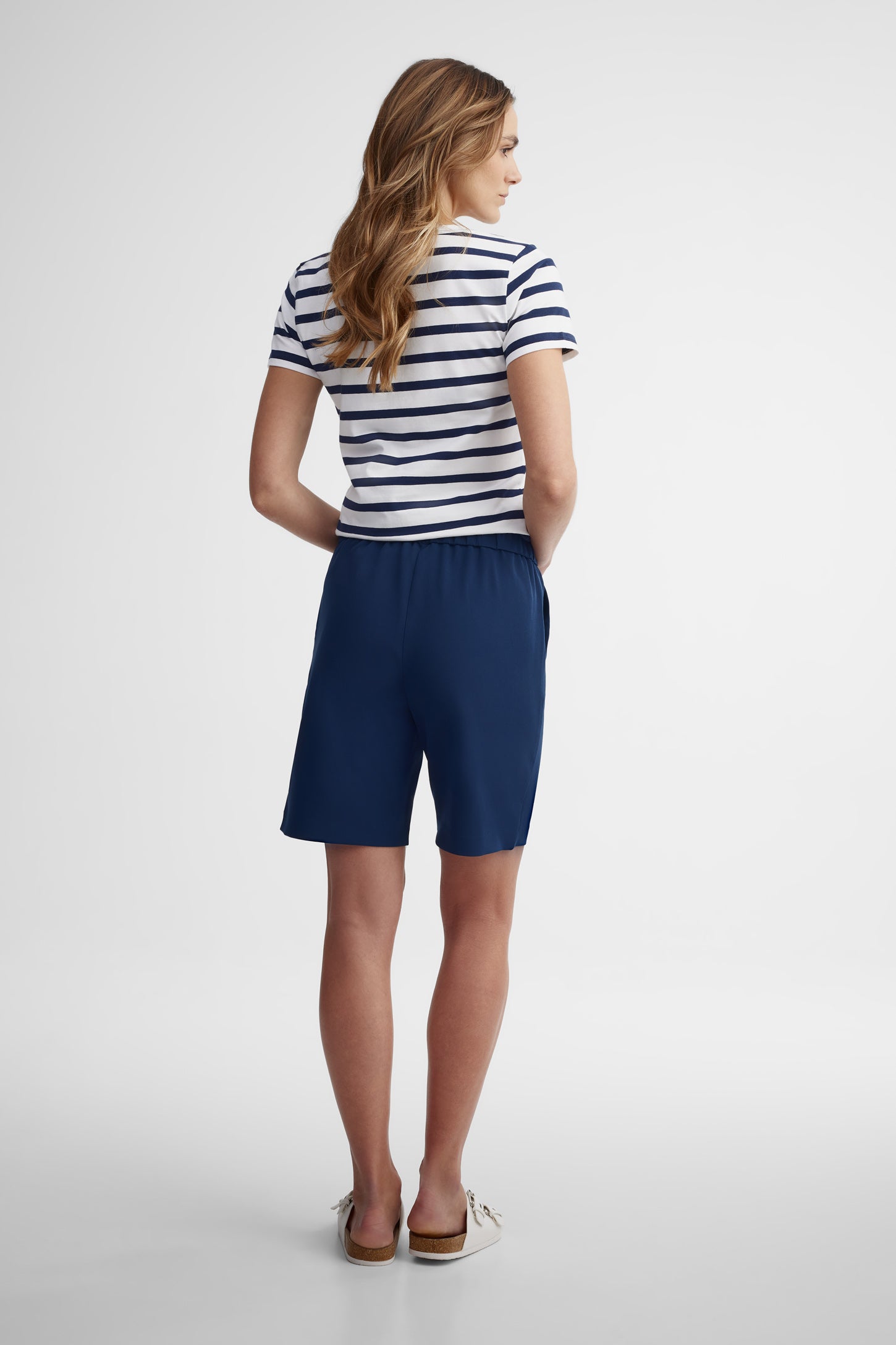 Bermuda taille élastique - Femme && MARIN