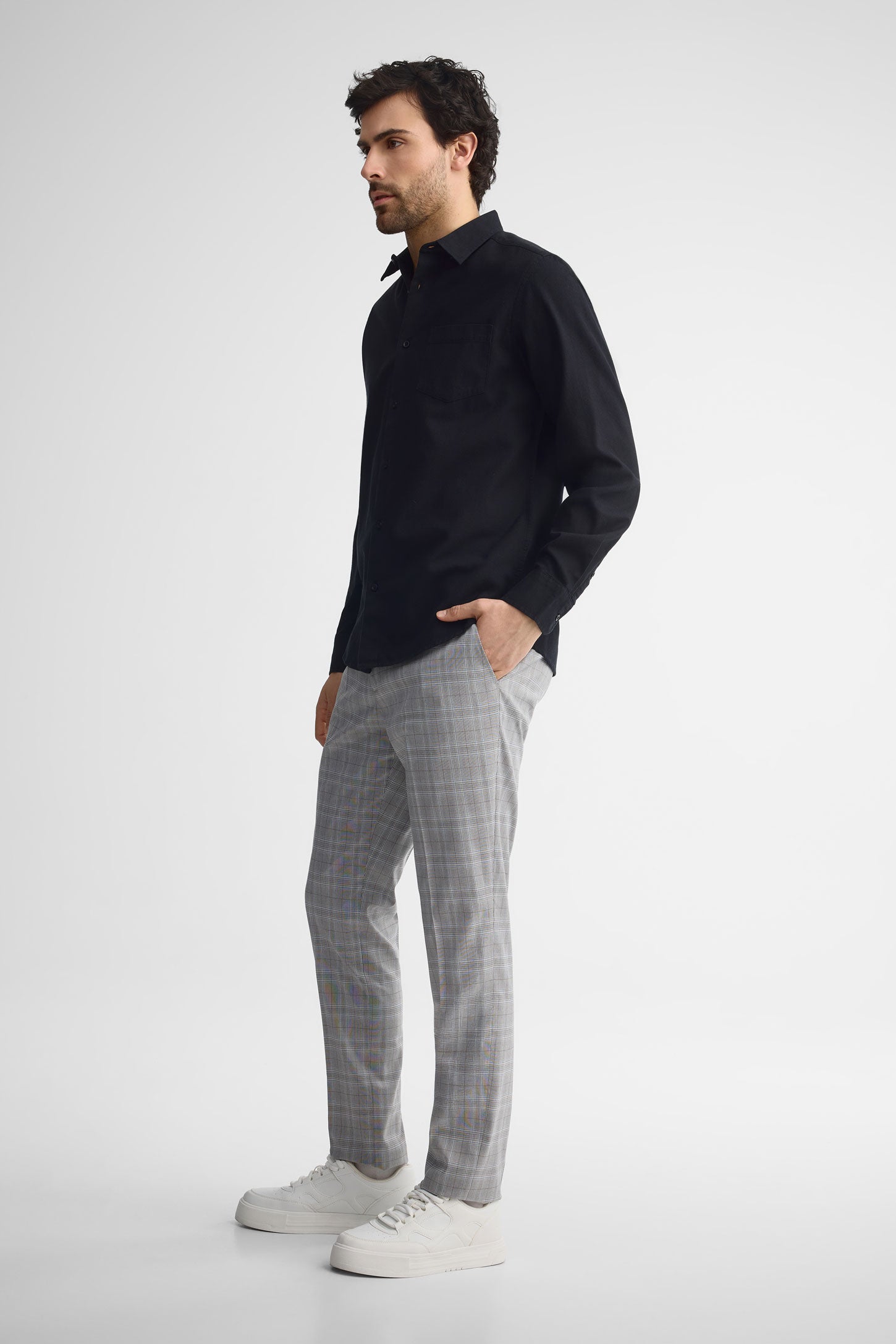 Chemise coupe régulière coton - Homme && NOIR