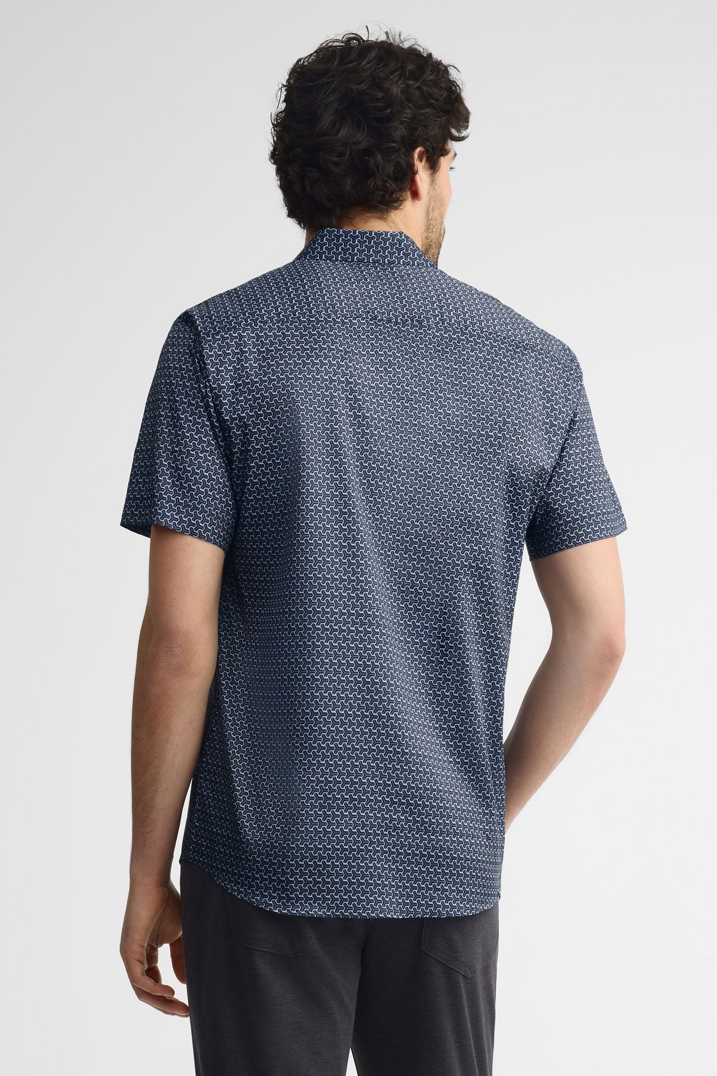 Chemise manches courtes microfibre - Homme && MARIN/MULTI