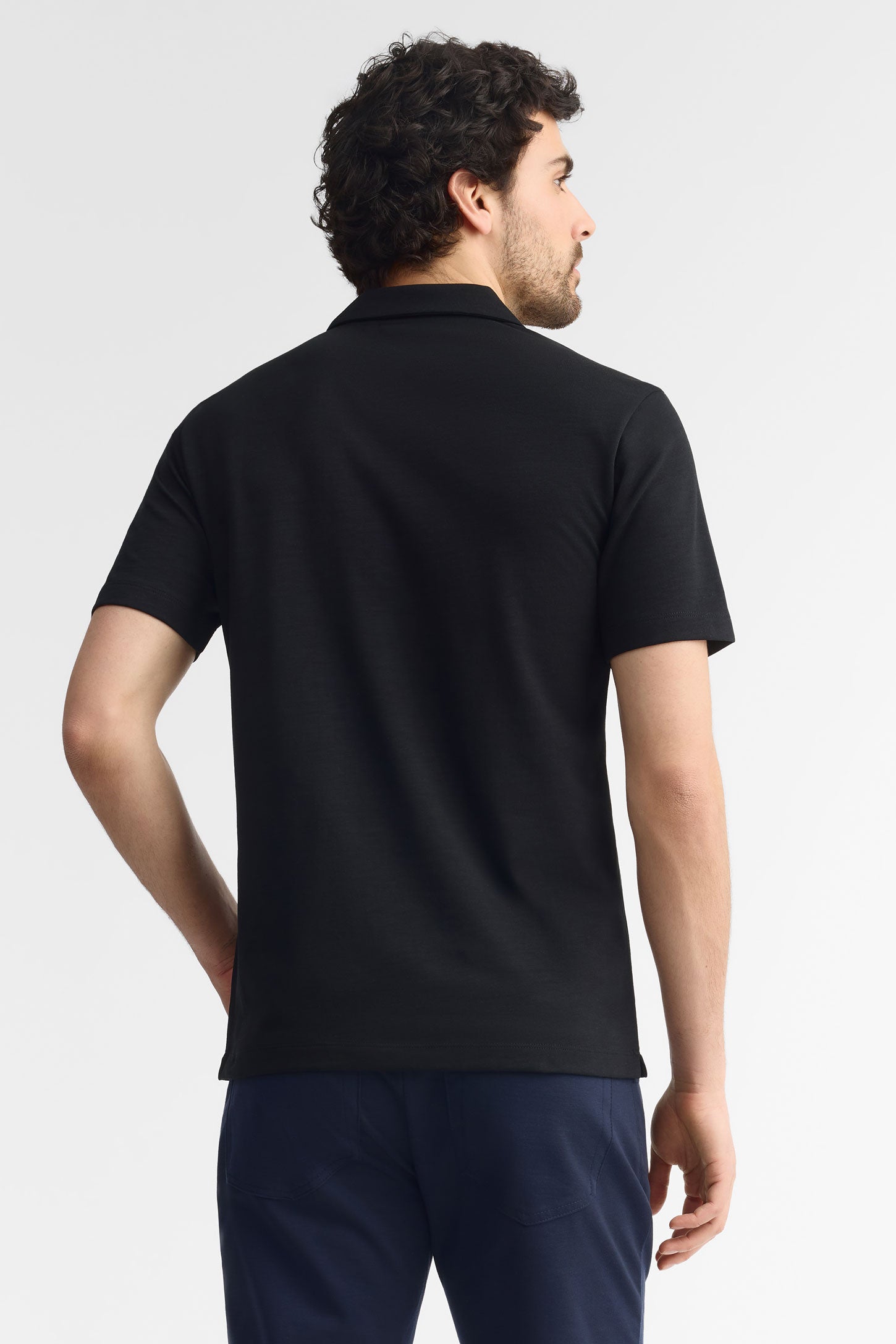 Polo manches courtes semi-ajusté - Homme && NOIR