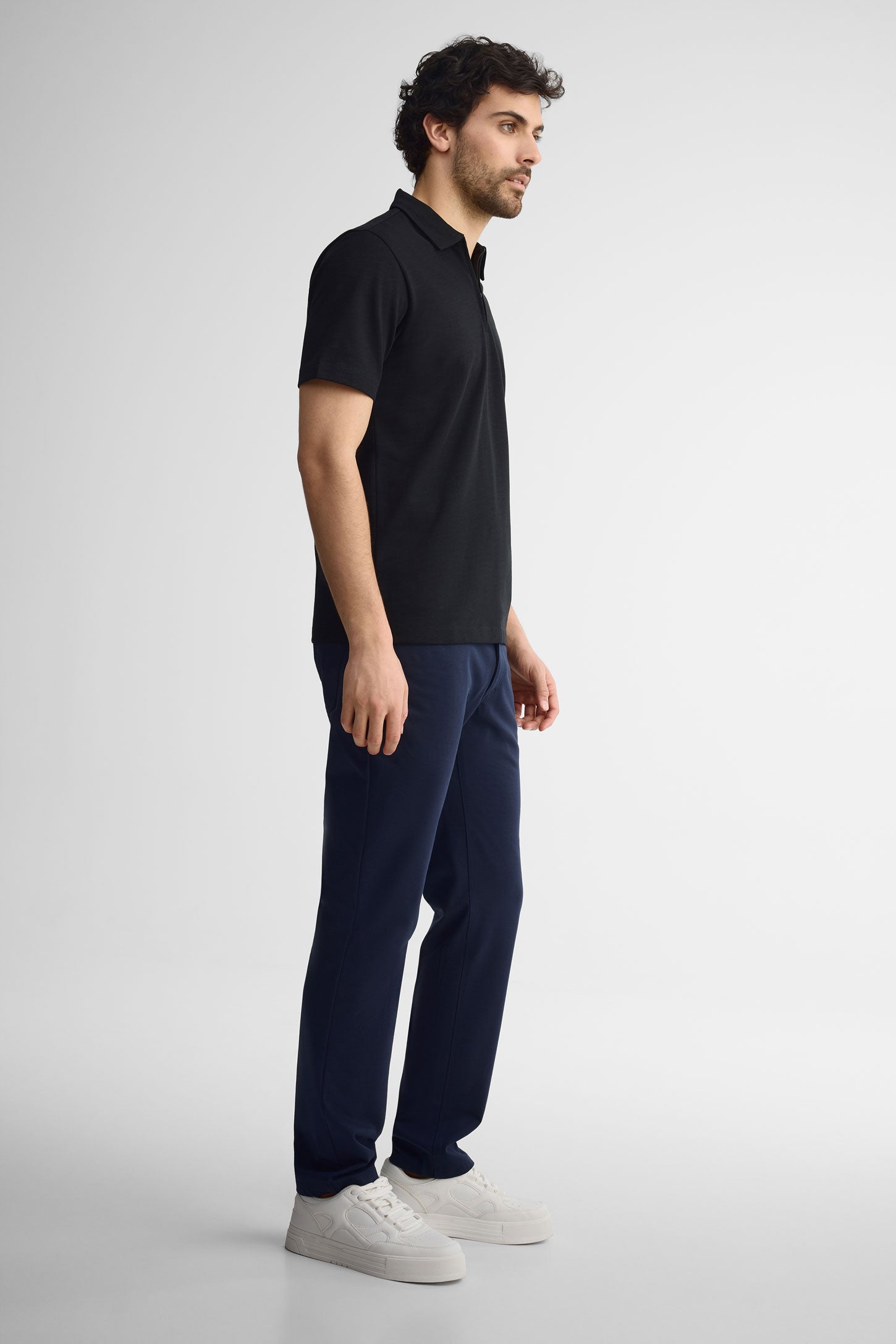 Polo manches courtes semi-ajusté - Homme && NOIR