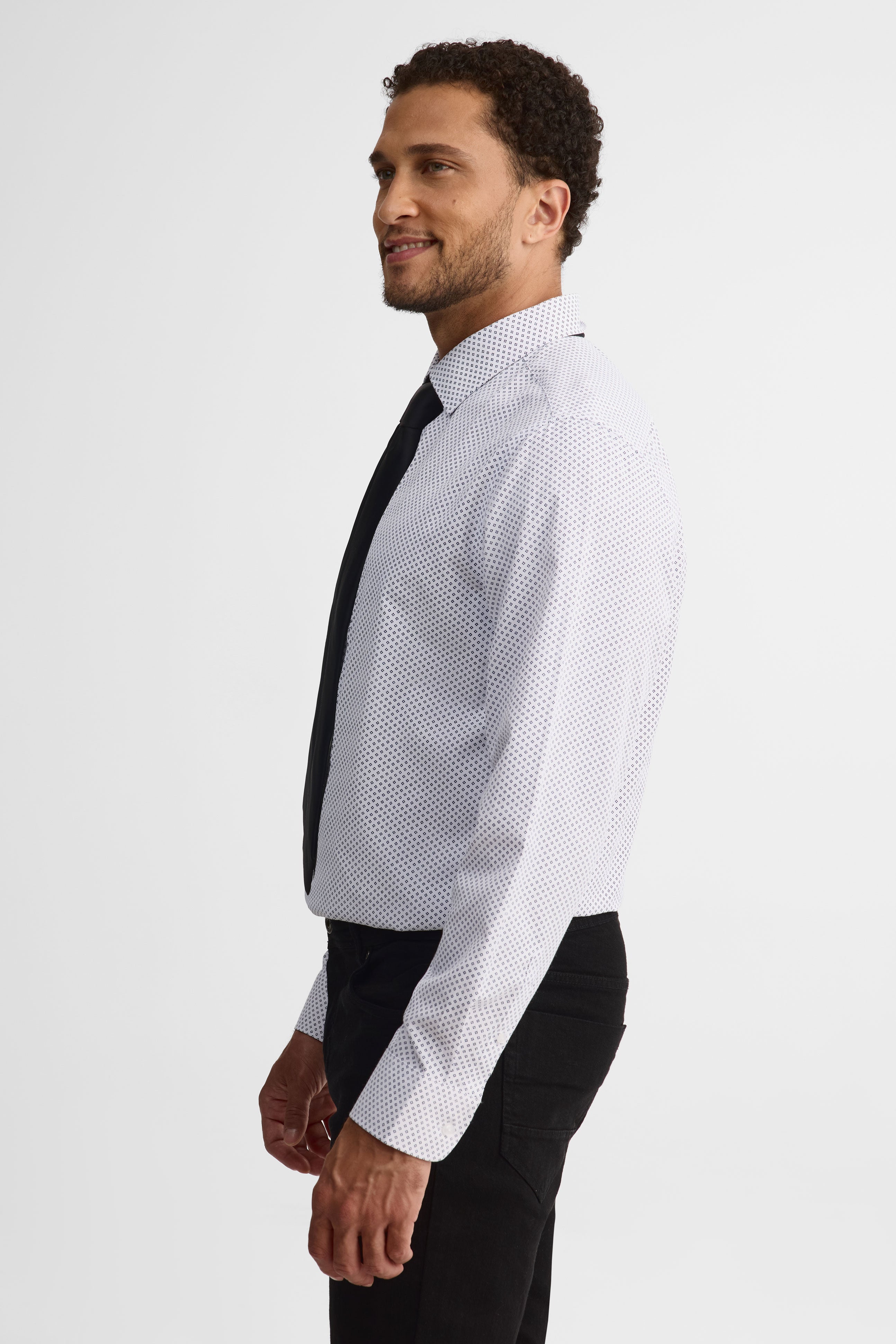 Chemise coupe régulière et cravate - Homme && BLANC