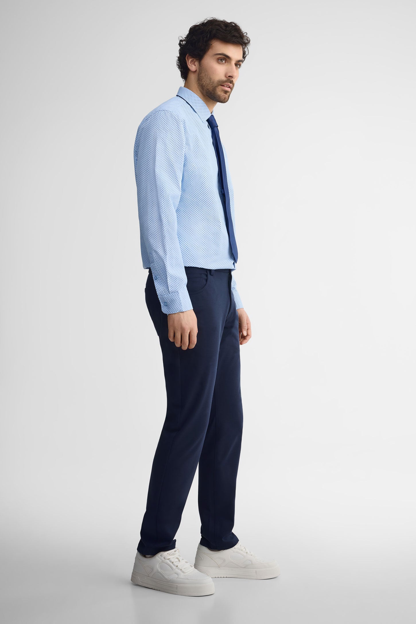 Chemise coupe régulière et cravate - Homme && BLEU