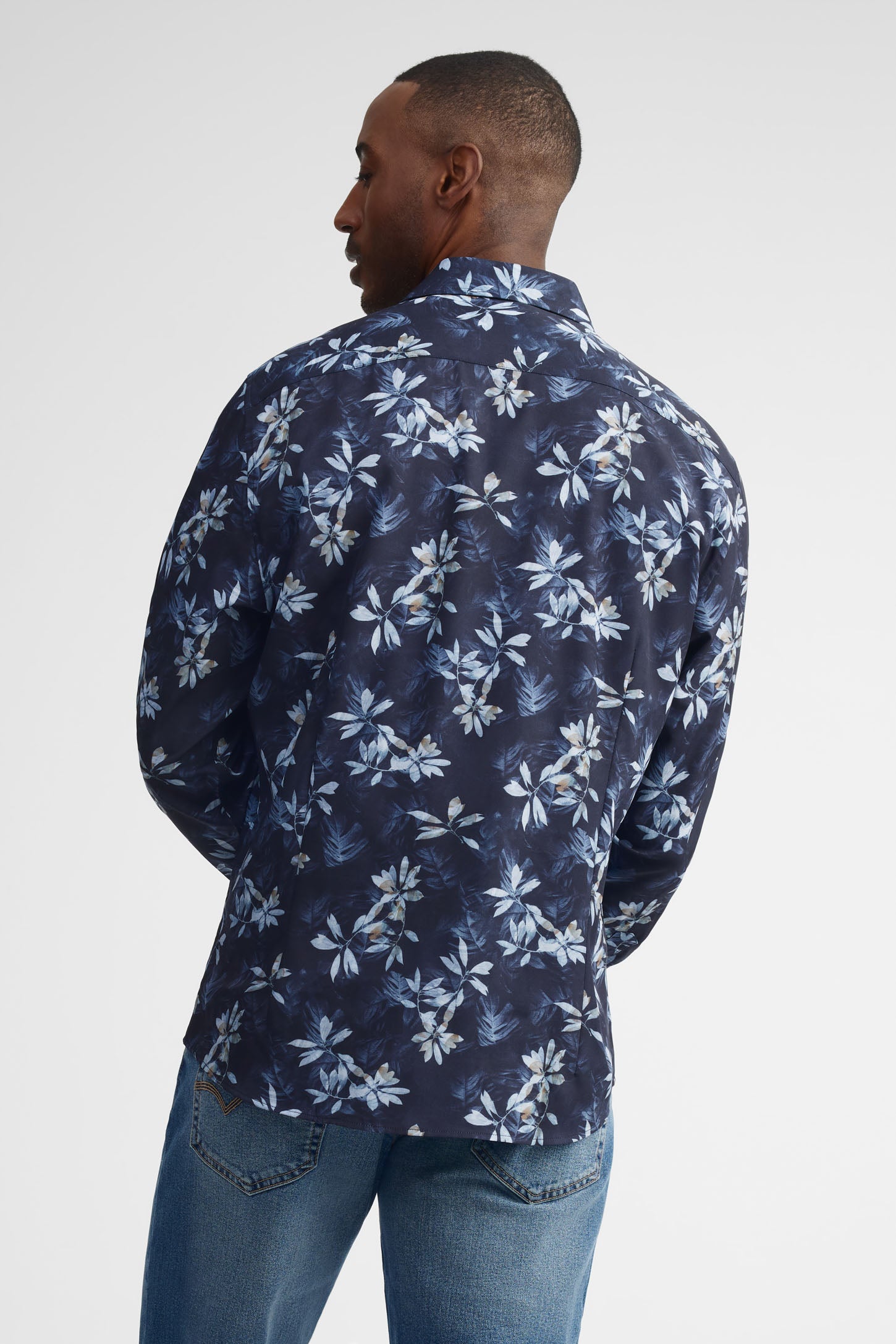 Chemise manches longues coupe ajustée - Homme && NOIR/MULTI