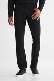 Pantalon 5 poches semi-ajusté en twill extensible - Homme && NOIR