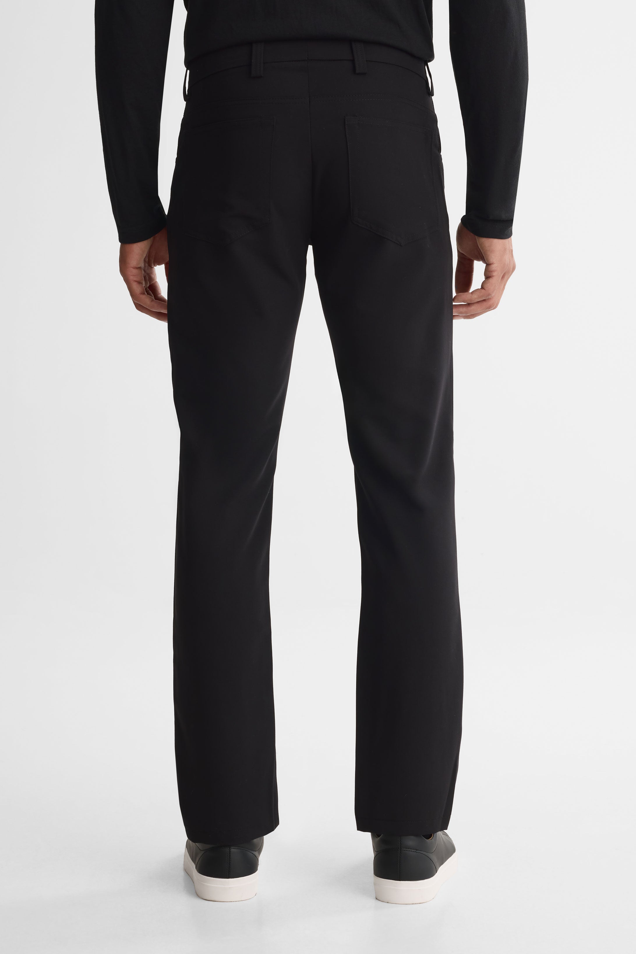 Pantalon 5 poches semi-ajusté en twill extensible - Homme && NOIR
