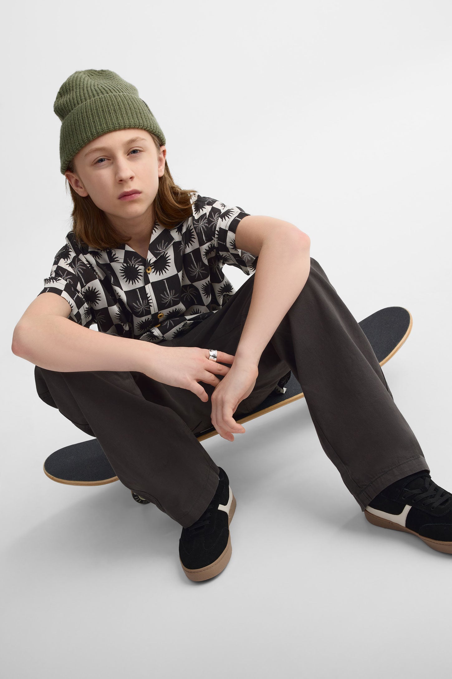 Chemise manches courtes challis - Ado garçon && NOIR/MULTI