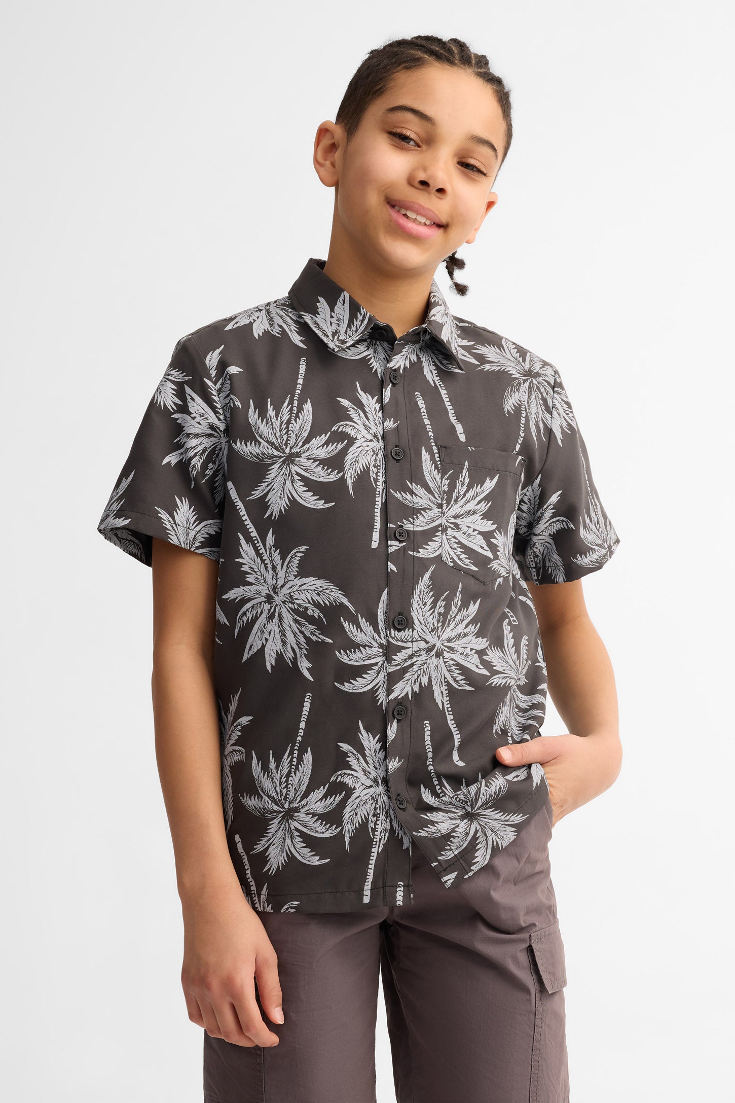 Chemise manches courtes imprimée - Ado garçon && NOIR/MULTI