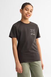 Lot de 2 t-shirts col rond coton - Ado garçon && CHARBON