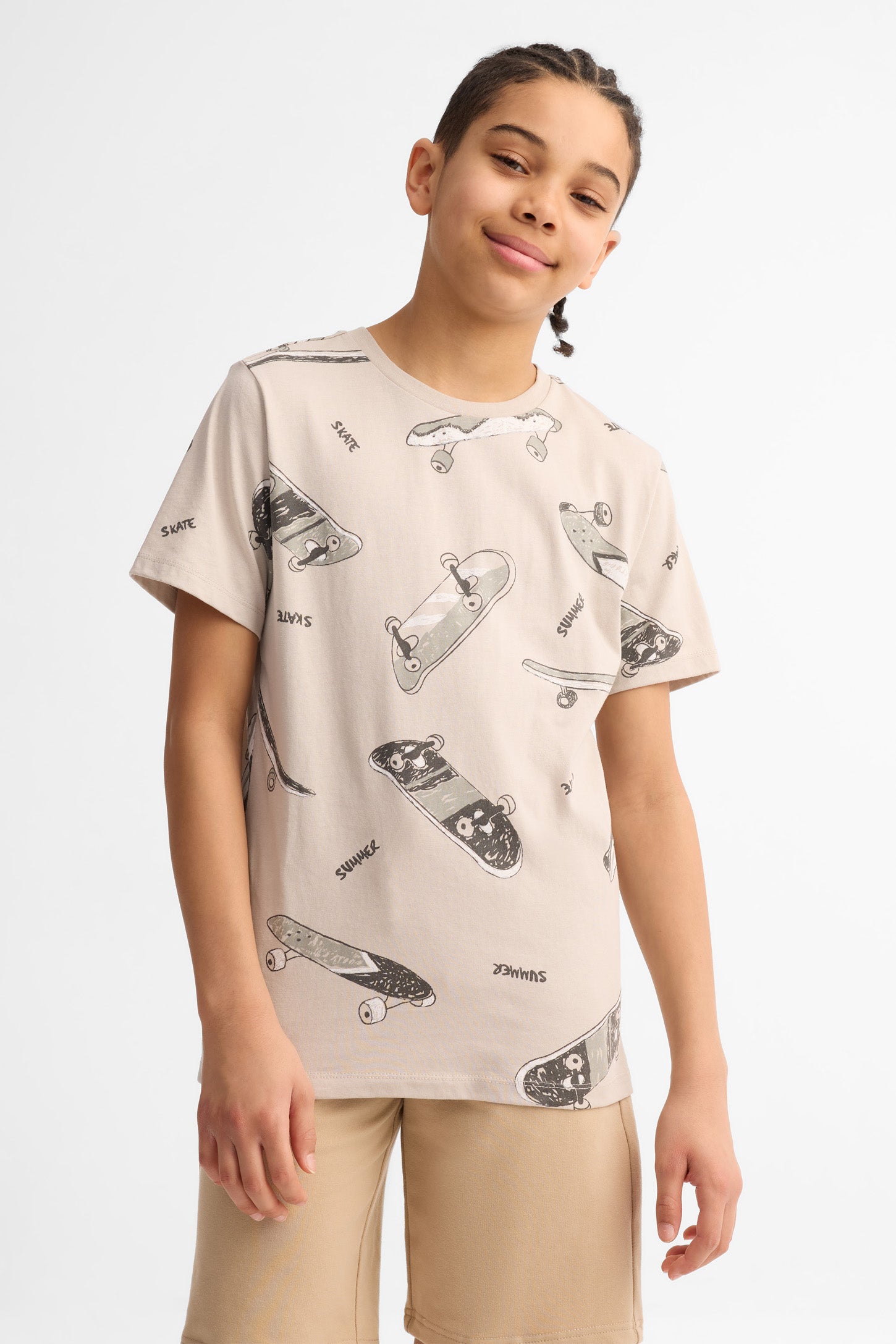 Lot de 2 t-shirts col rond coton - Ado garçon && CHARBON
