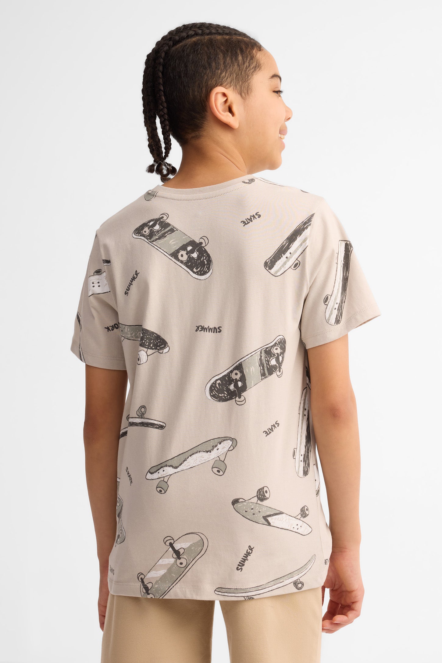 Lot de 2 t-shirts col rond coton - Ado garçon && CHARBON