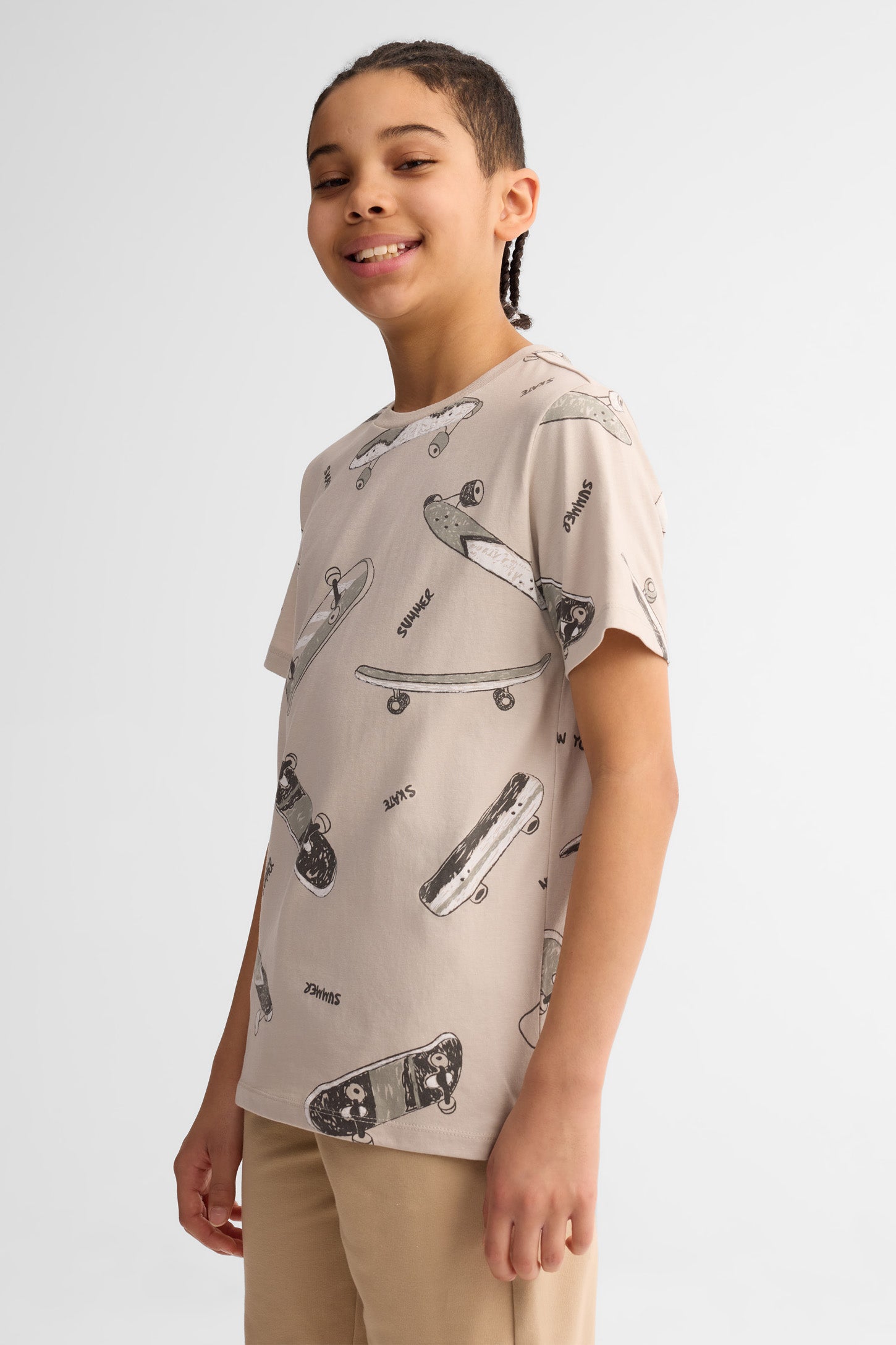 Lot de 2 t-shirts col rond coton - Ado garçon && CHARBON