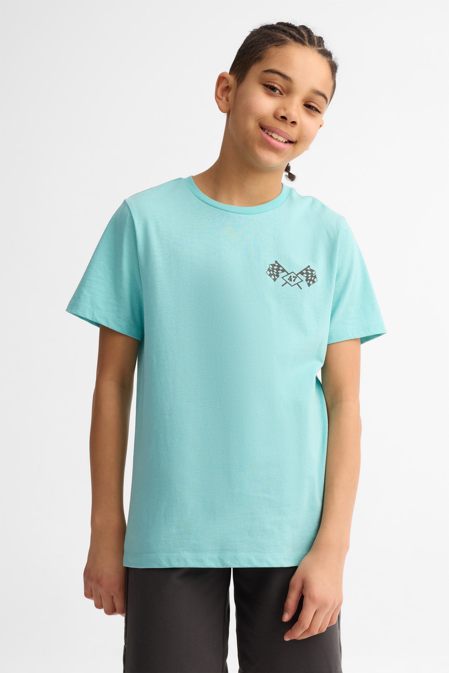 Lot de 2 t-shirts col rond coton - Ado garçon && BLEU