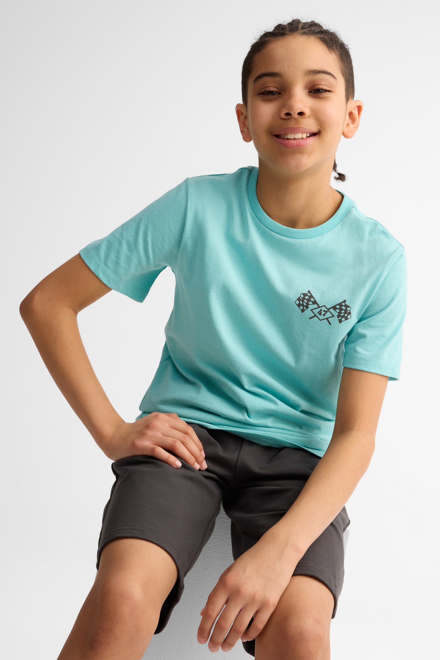 Lot de 2 t-shirts col rond coton - Ado garçon && BLEU
