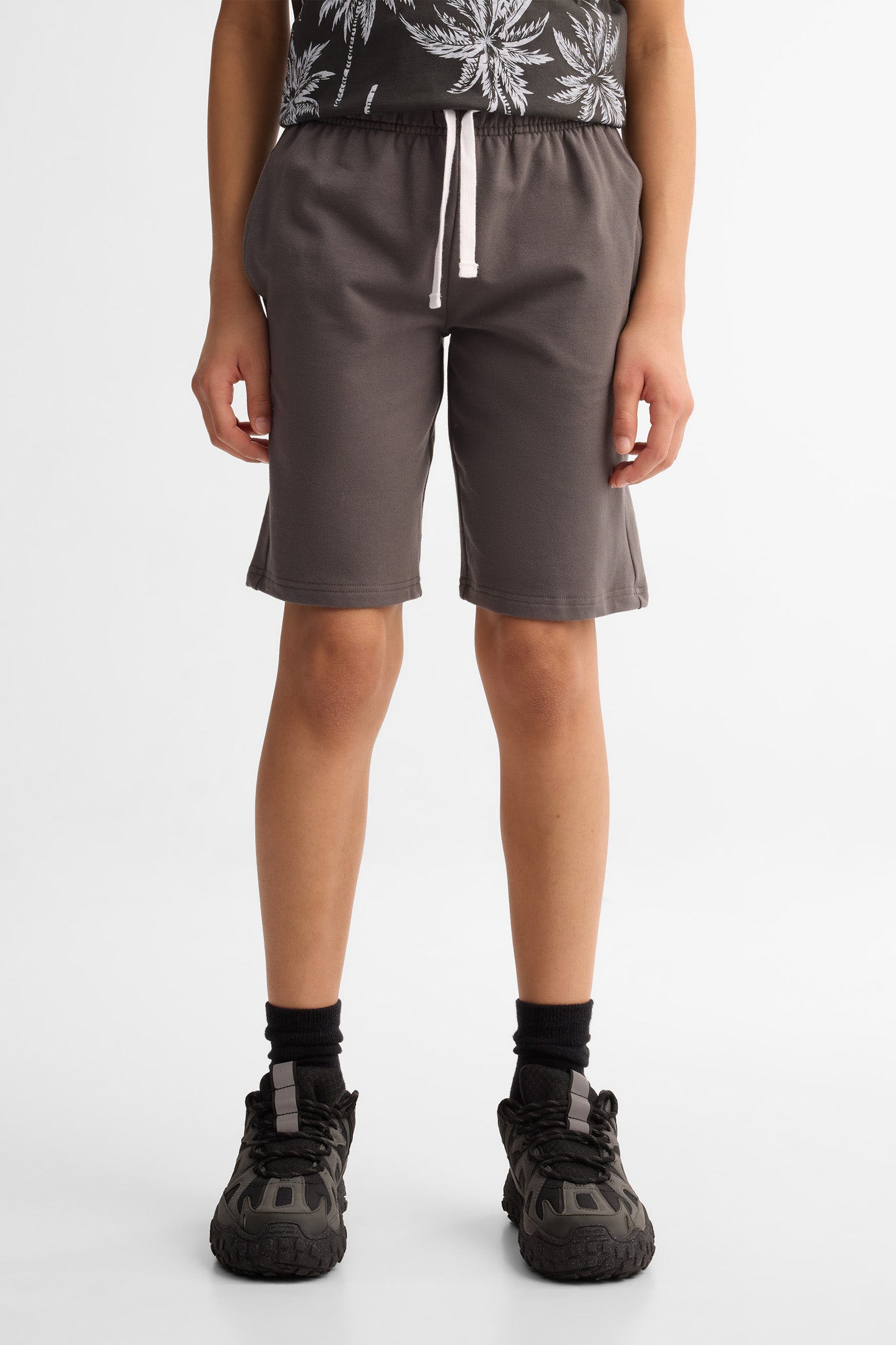 Lot de 2 shorts coton ouaté - Ado garçon && CHARBON