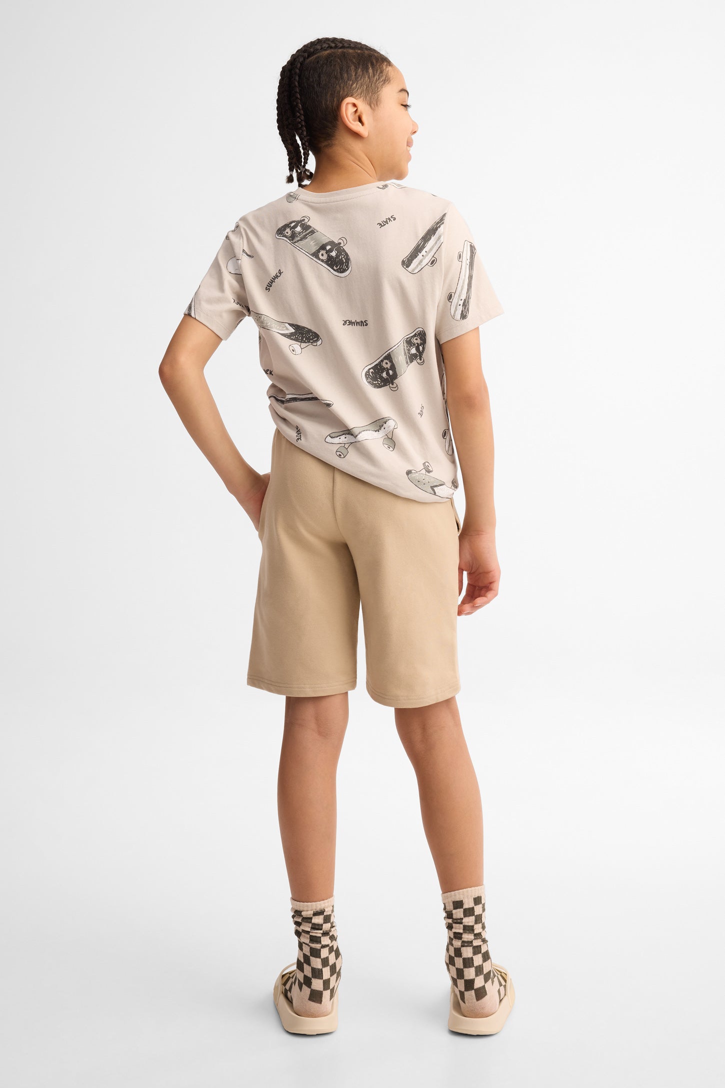 Lot de 2 shorts coton ouaté - Ado garçon && CHARBON