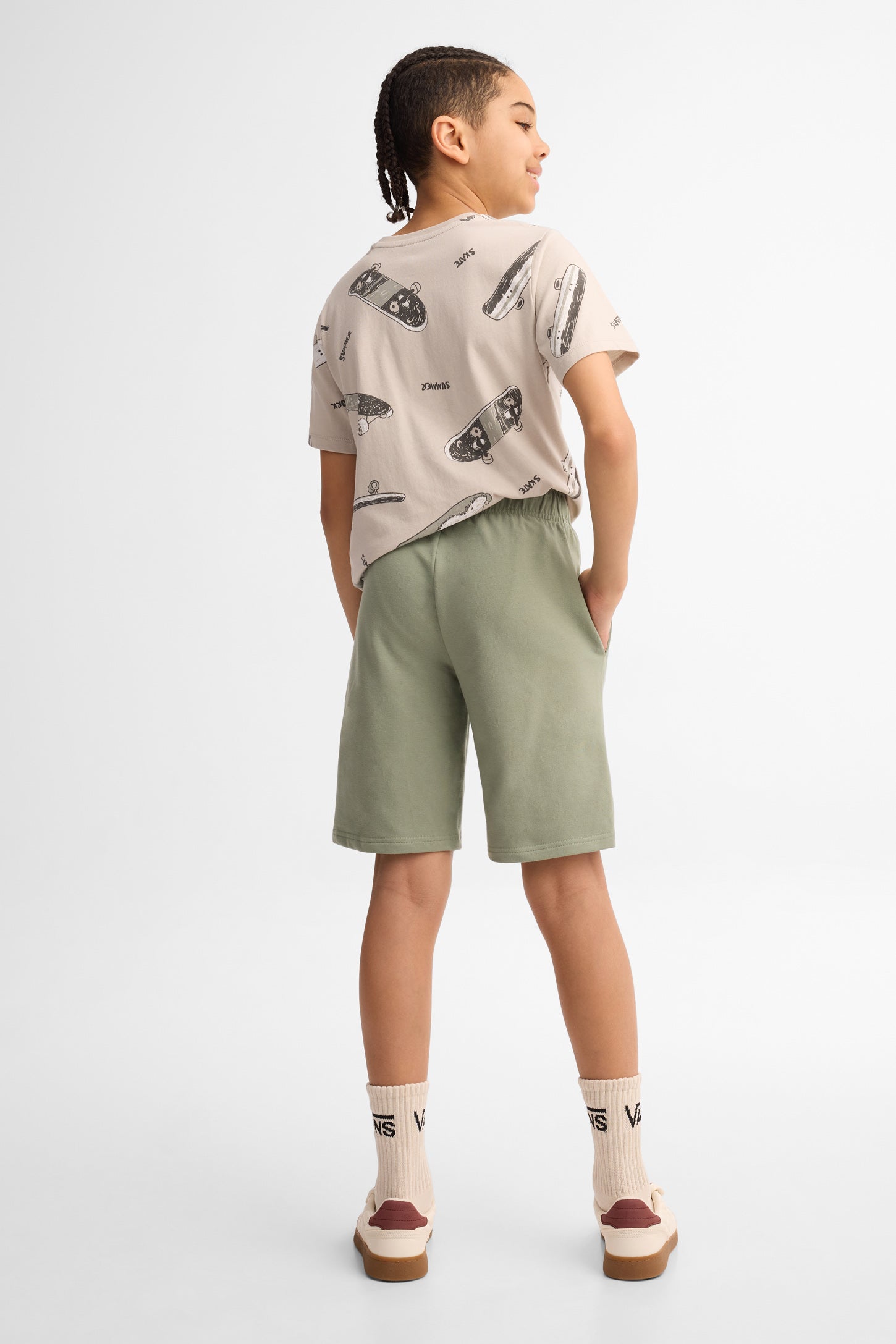 Lot de 2 shorts coton ouaté - Ado garçon && OLIVE
