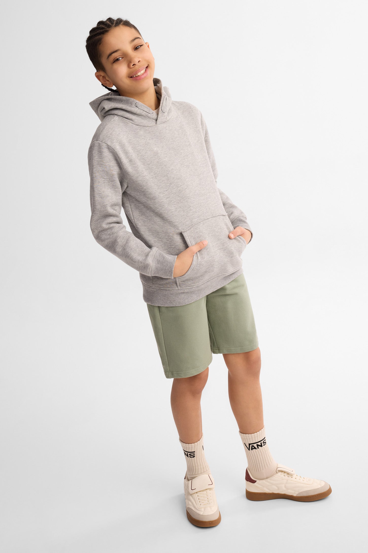 Lot de 2 shorts coton ouaté - Ado garçon && OLIVE