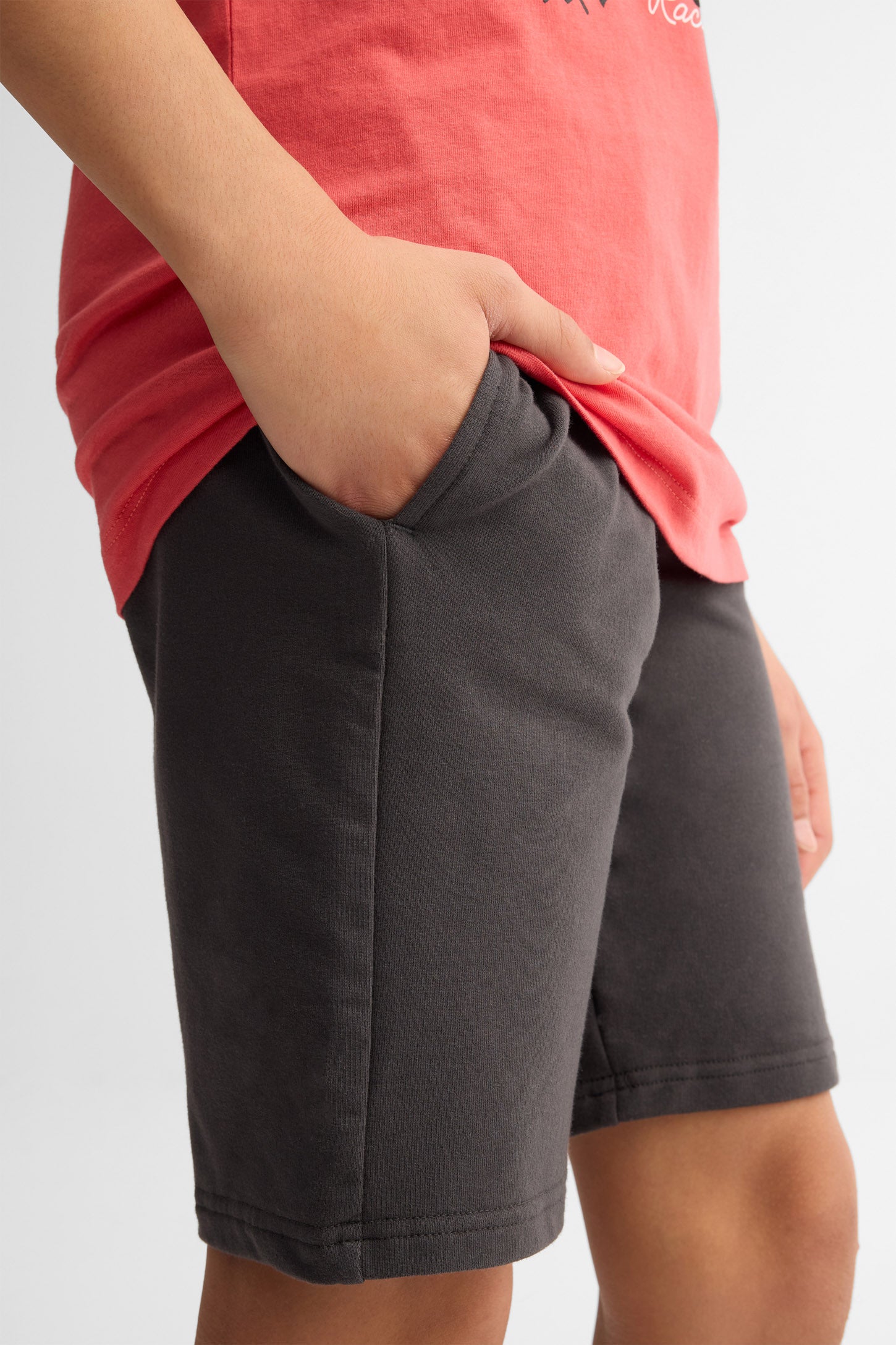 Lot de 2 shorts coton ouaté - Ado garçon && OLIVE