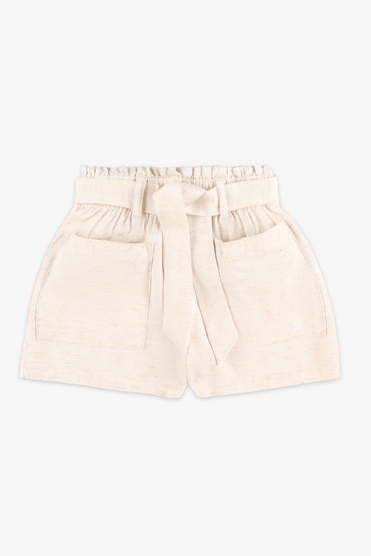 Short ''paperbag'' lin - Enfant fille && BEIGE