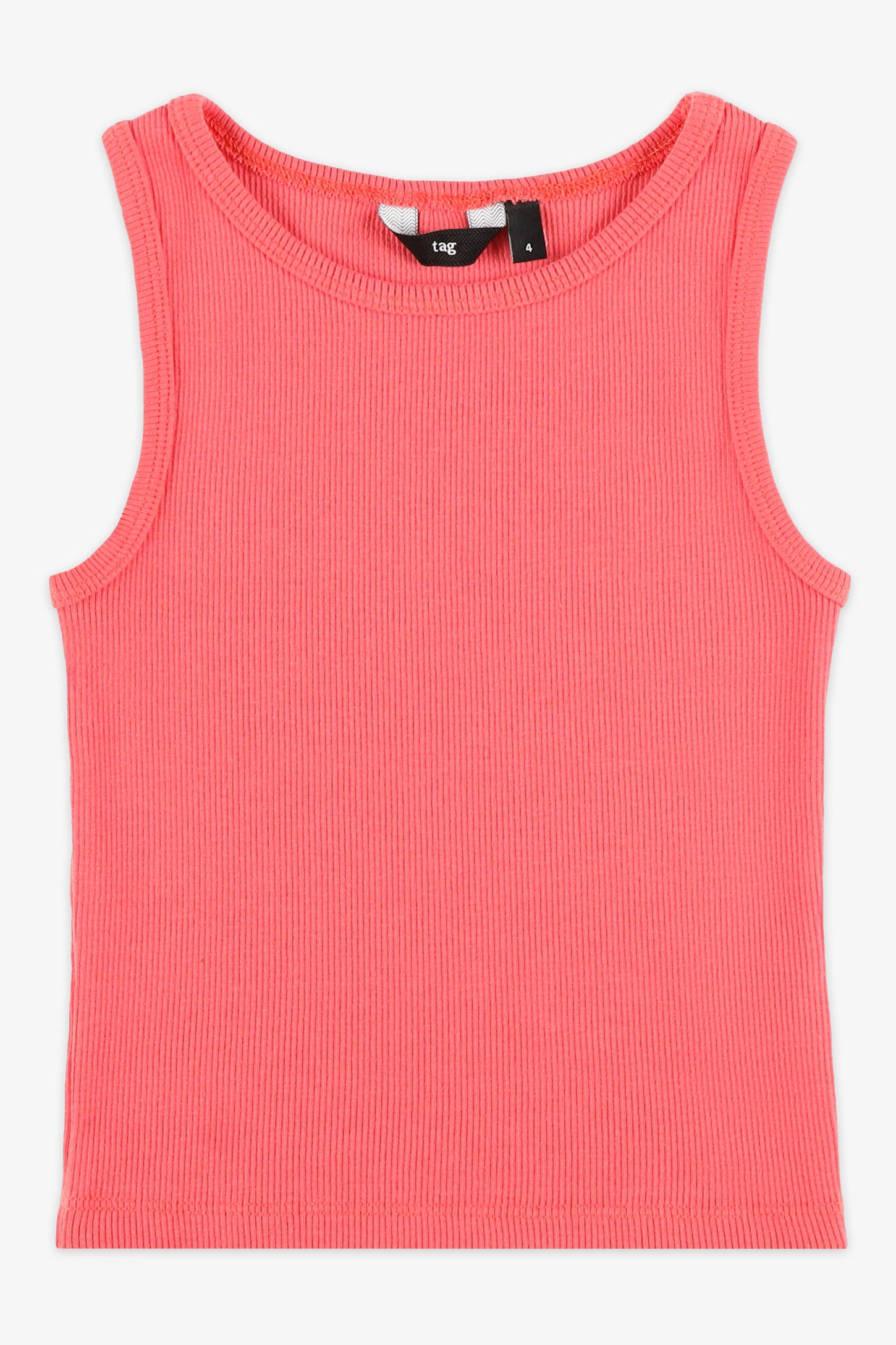 Camisole côtelée coton - Enfant fille && ROUGE