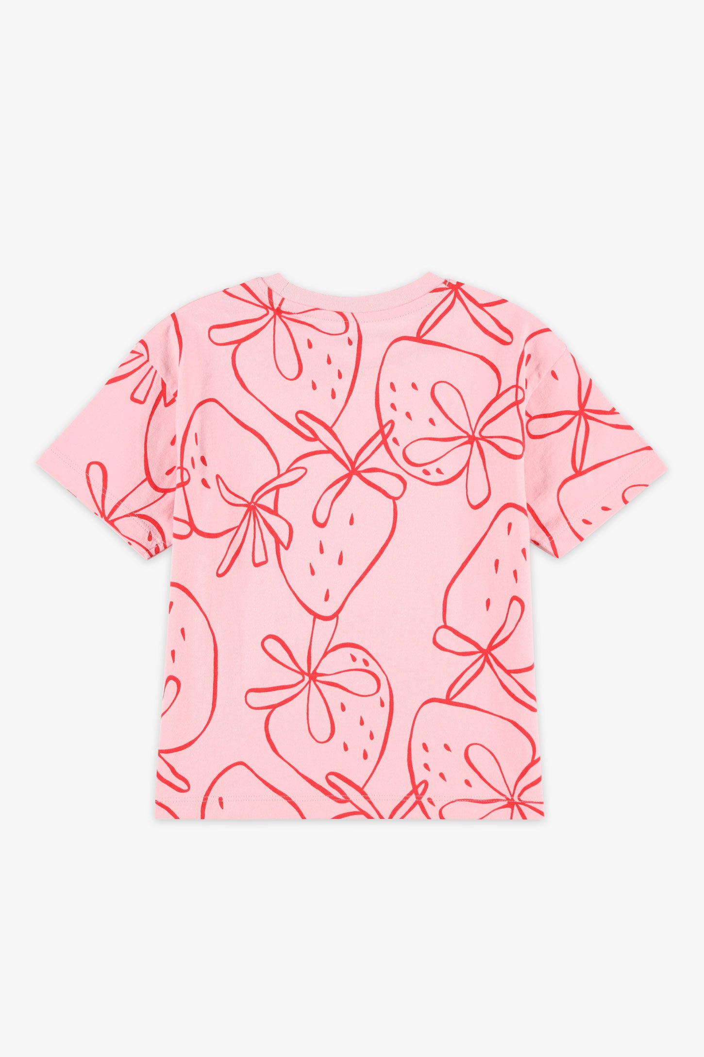 T-shirt col rond coton, 2/20$ - Enfant fille && ROSE MULTI