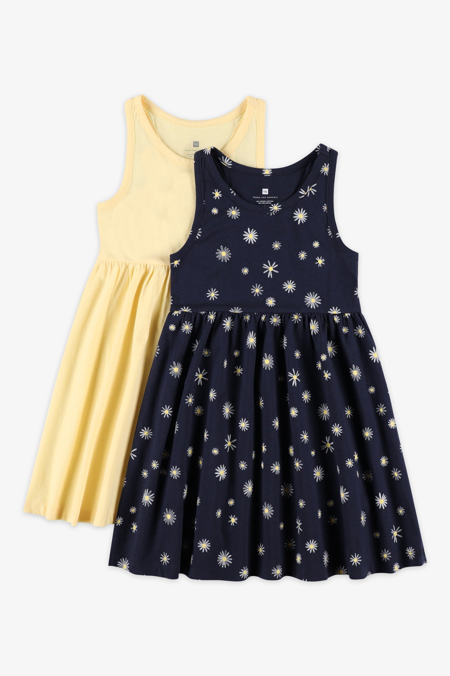 Lot de 2 robes en coton - Enfant fille && NOIR MIXTE