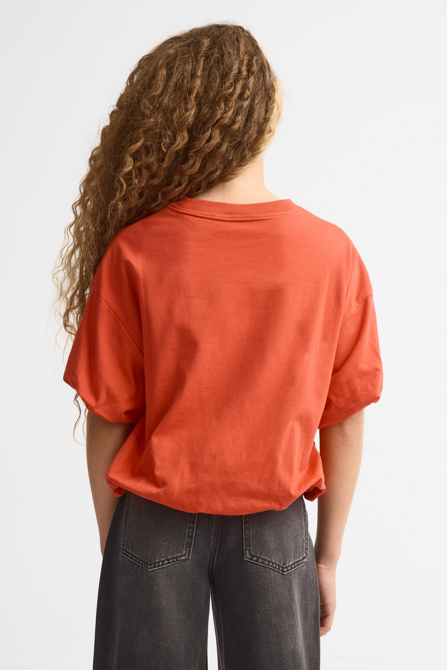 T-shirt ballon écourté en coton - Ado fille && ROUGE