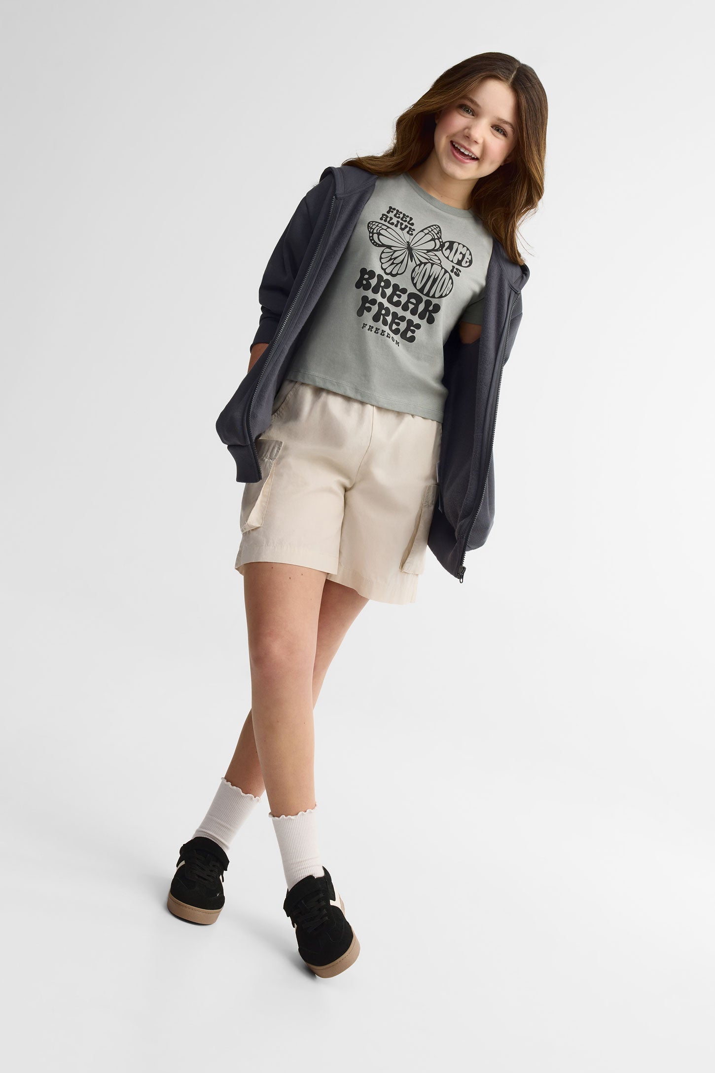 Short cargo en coton - Ado fille && BEIGE